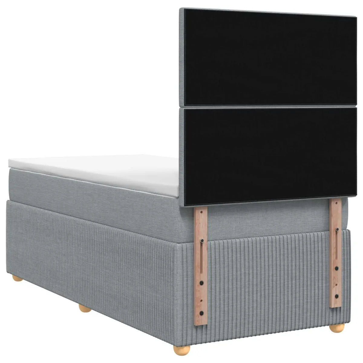 Lit boxspring LED avec matelas Gris clair 90 x 190 cm Tissu - XIOS