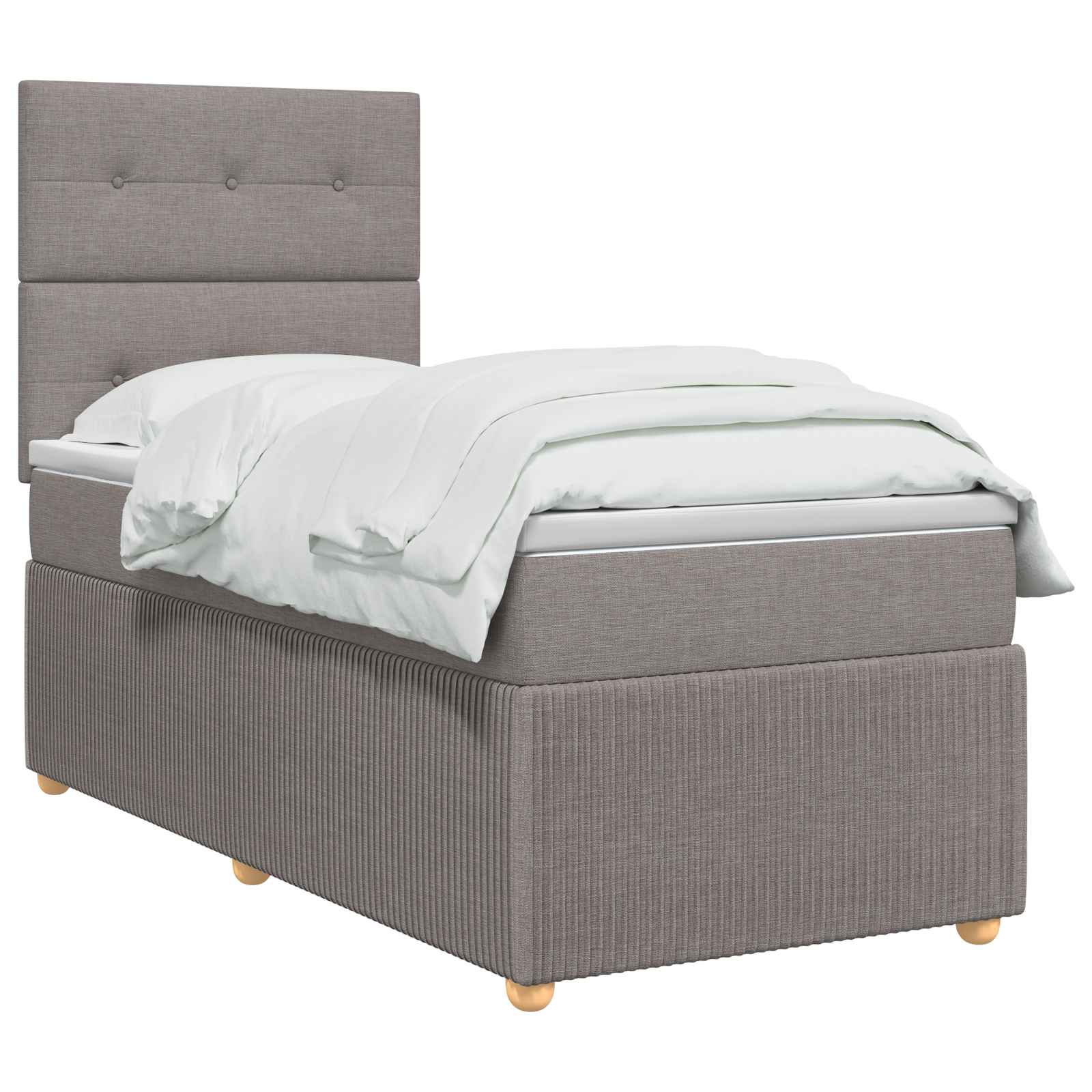 Lit boxspring LED avec matelas Taupe 90 x 190 cm Tissu - XIOS