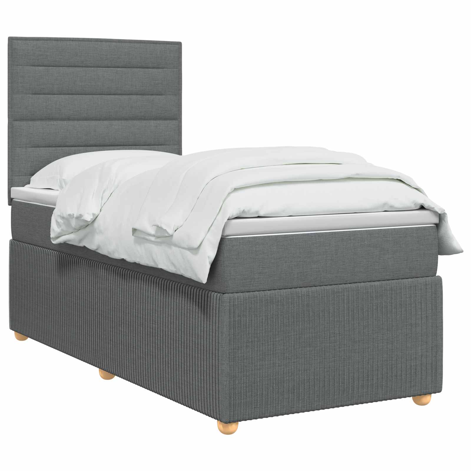 Lit boxspring LED avec matelas Gris foncé 90 x 200 cm Tissu - XIOS