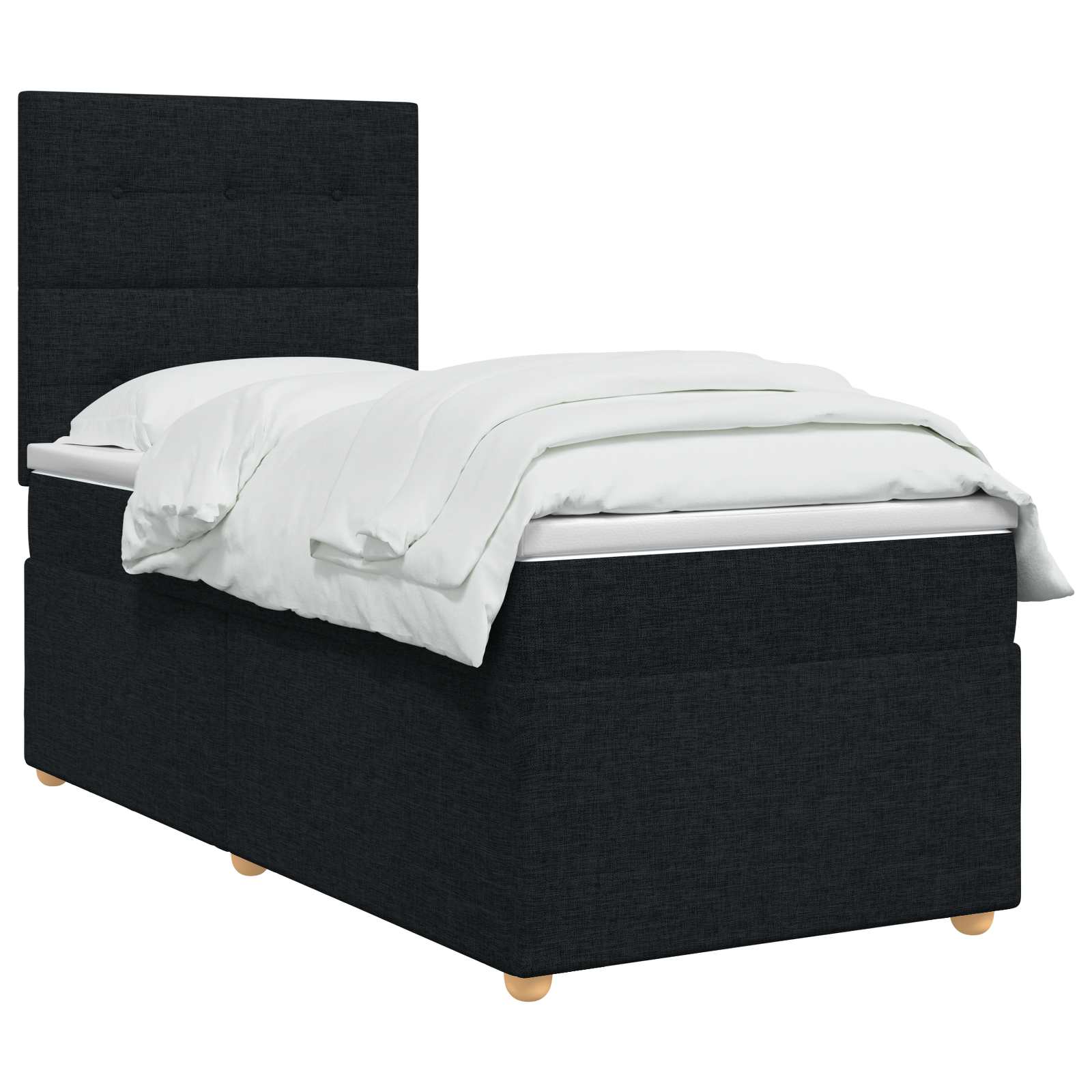 Lit boxspring LED avec matelas Noir 90 x 200 cm Tissu - XIOS