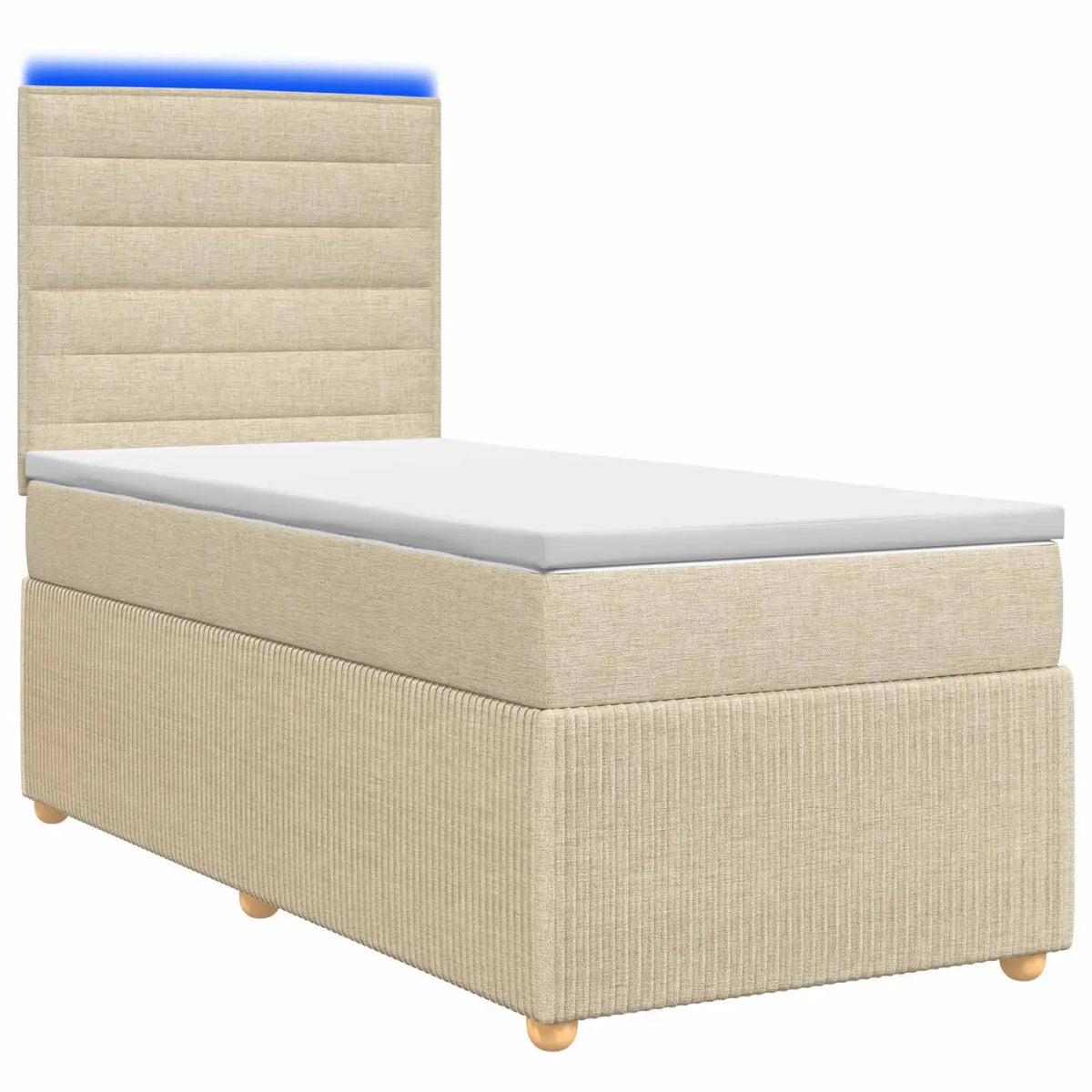 Lit boxspring LED avec matelas Crème 100 x 200 cm Tissu - XIOS