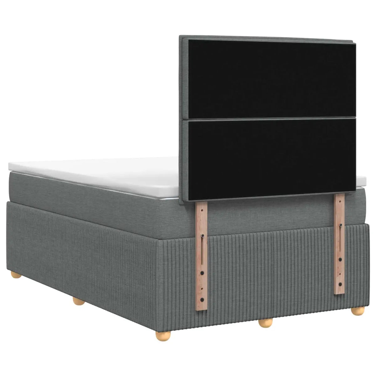 Lit boxspring LED avec matelas Gris foncé 120 x 190 cm Tissu - XIOS