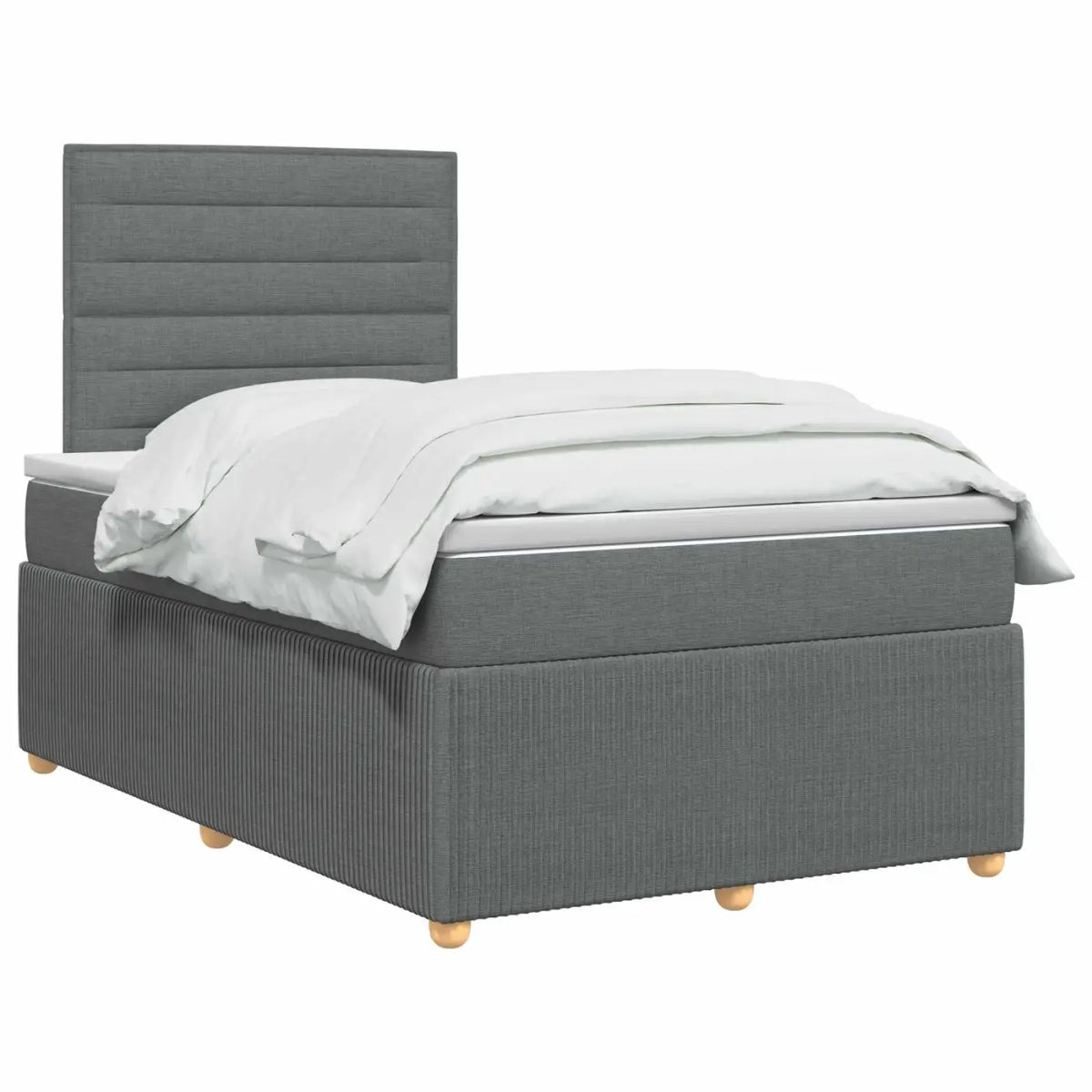 Lit boxspring LED avec matelas Gris foncé 120 x 190 cm Tissu - XIOS