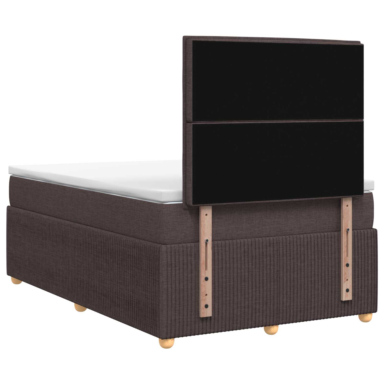 Lit boxspring LED avec matelas Marron foncé 120 x 190 cm Tissu