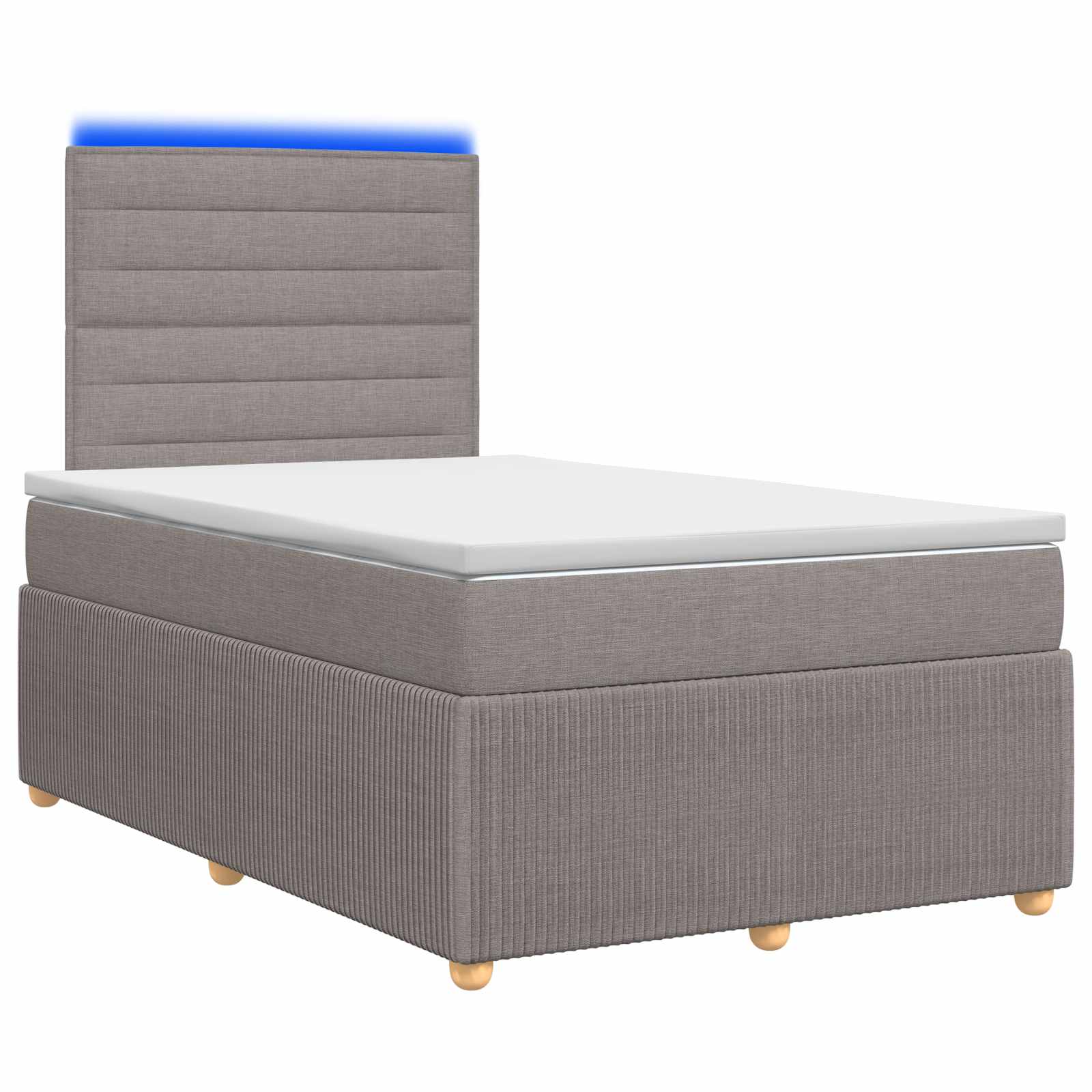 Lit boxspring LED avec matelas Taupe 120 x 190 cm Tissu