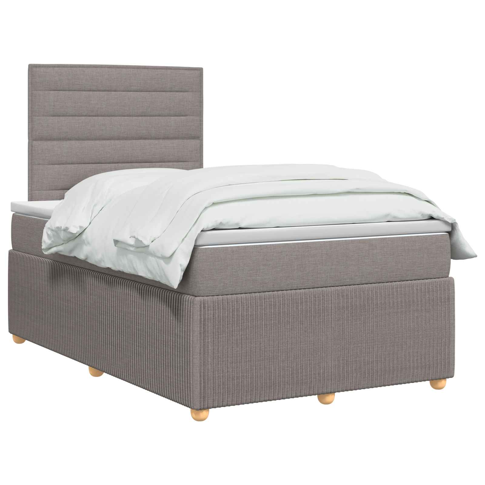 Lit boxspring LED avec matelas Taupe 120 x 190 cm Tissu
