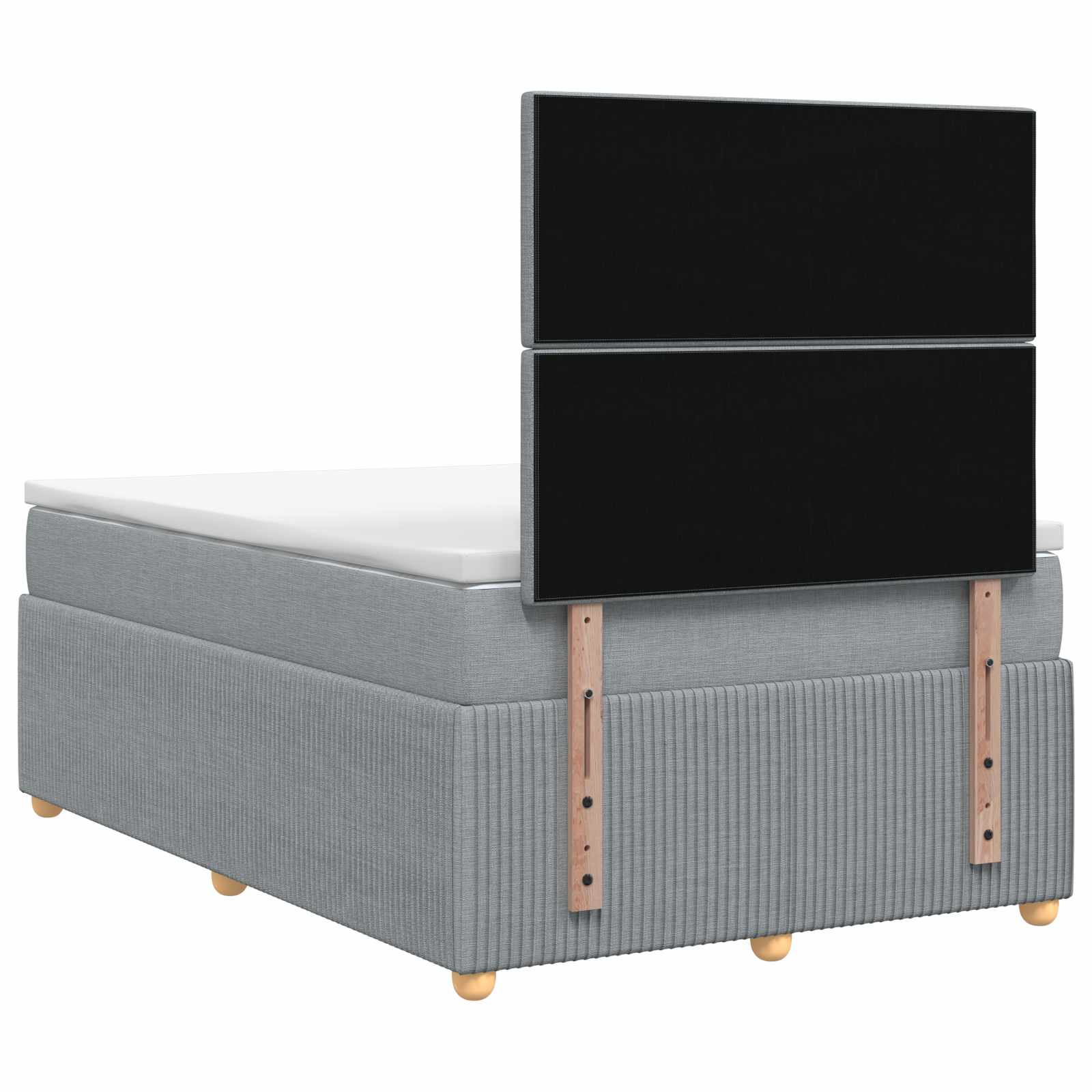 Lit boxspring LED avec matelas Gris clair 120 x 190 cm Tissu - XIOS
