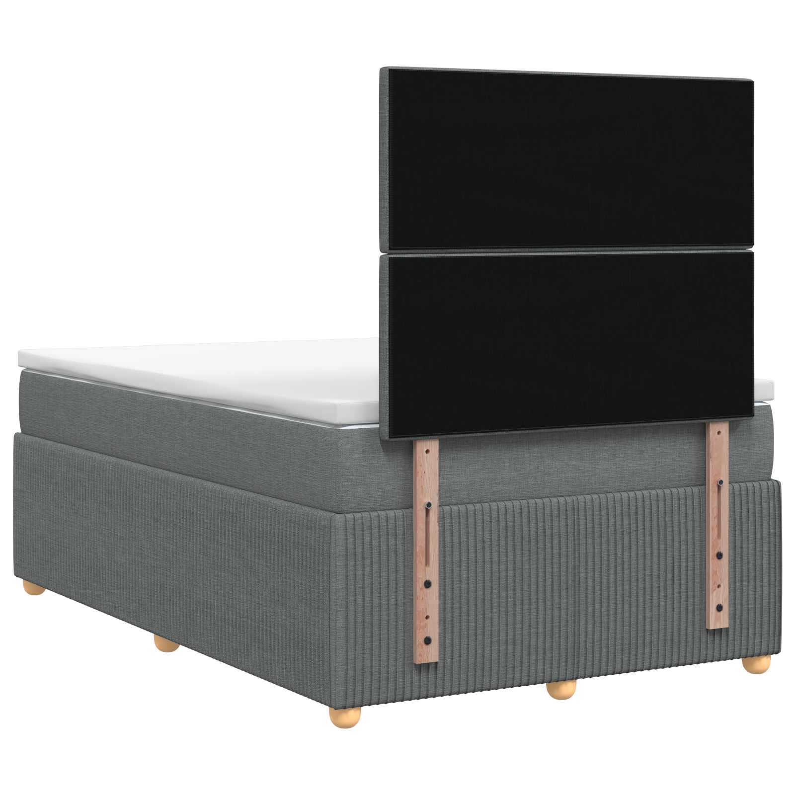 Lit boxspring LED avec matelas Gris foncé 120 x 190 cm Tissu