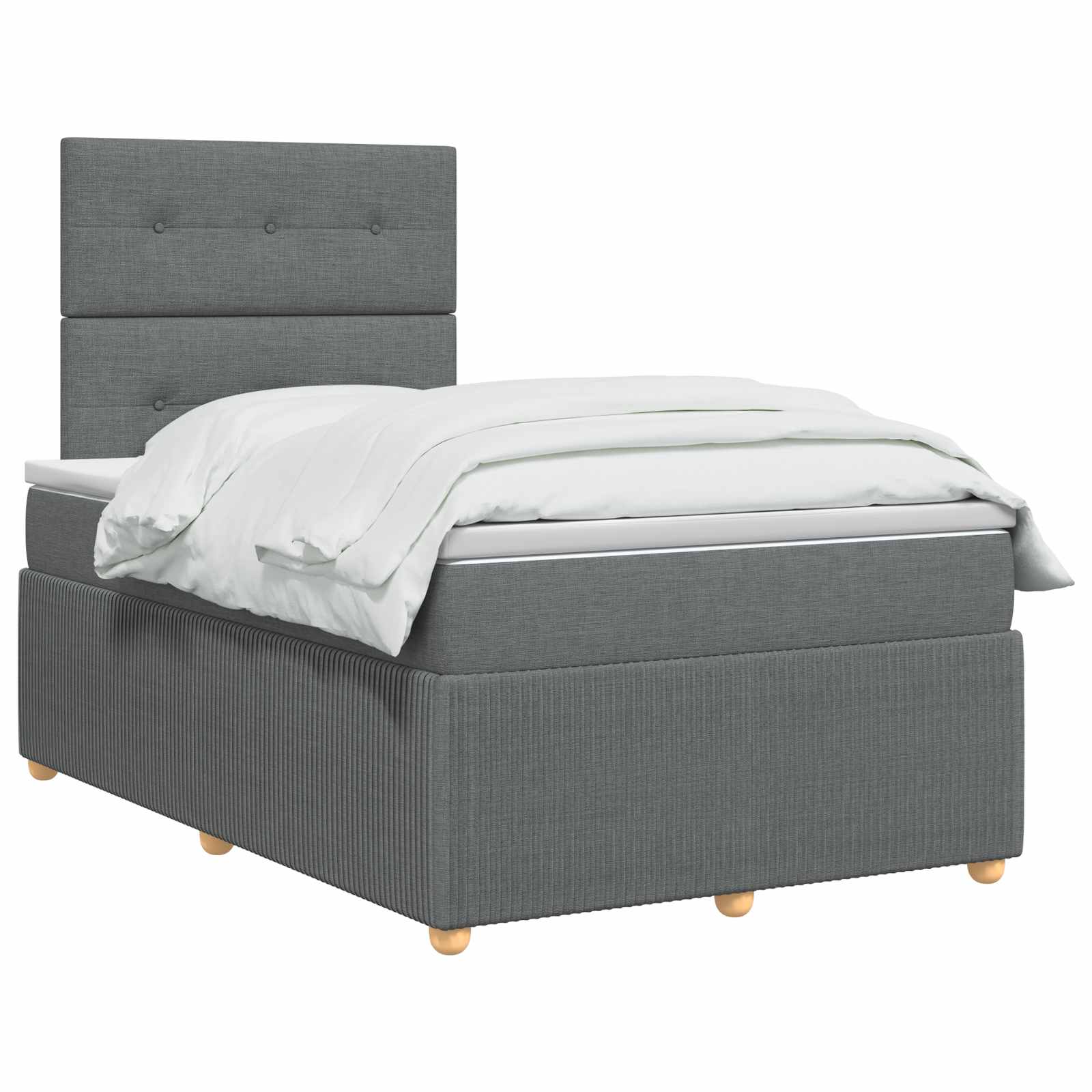 Lit boxspring LED avec matelas Gris foncé 120 x 190 cm Tissu