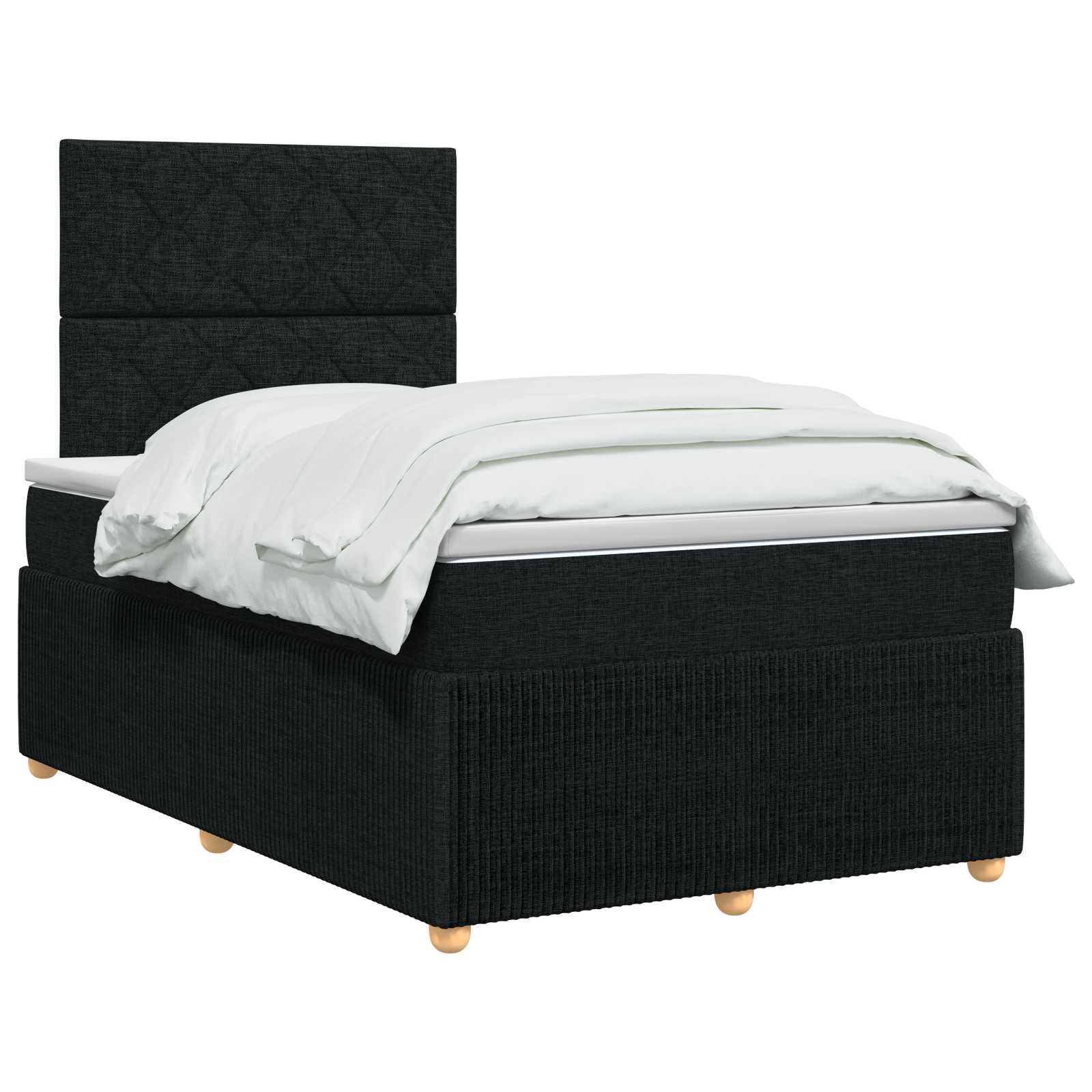 Lit boxspring LED avec matelas Noir 120 x 190 cm Tissu - XIOS