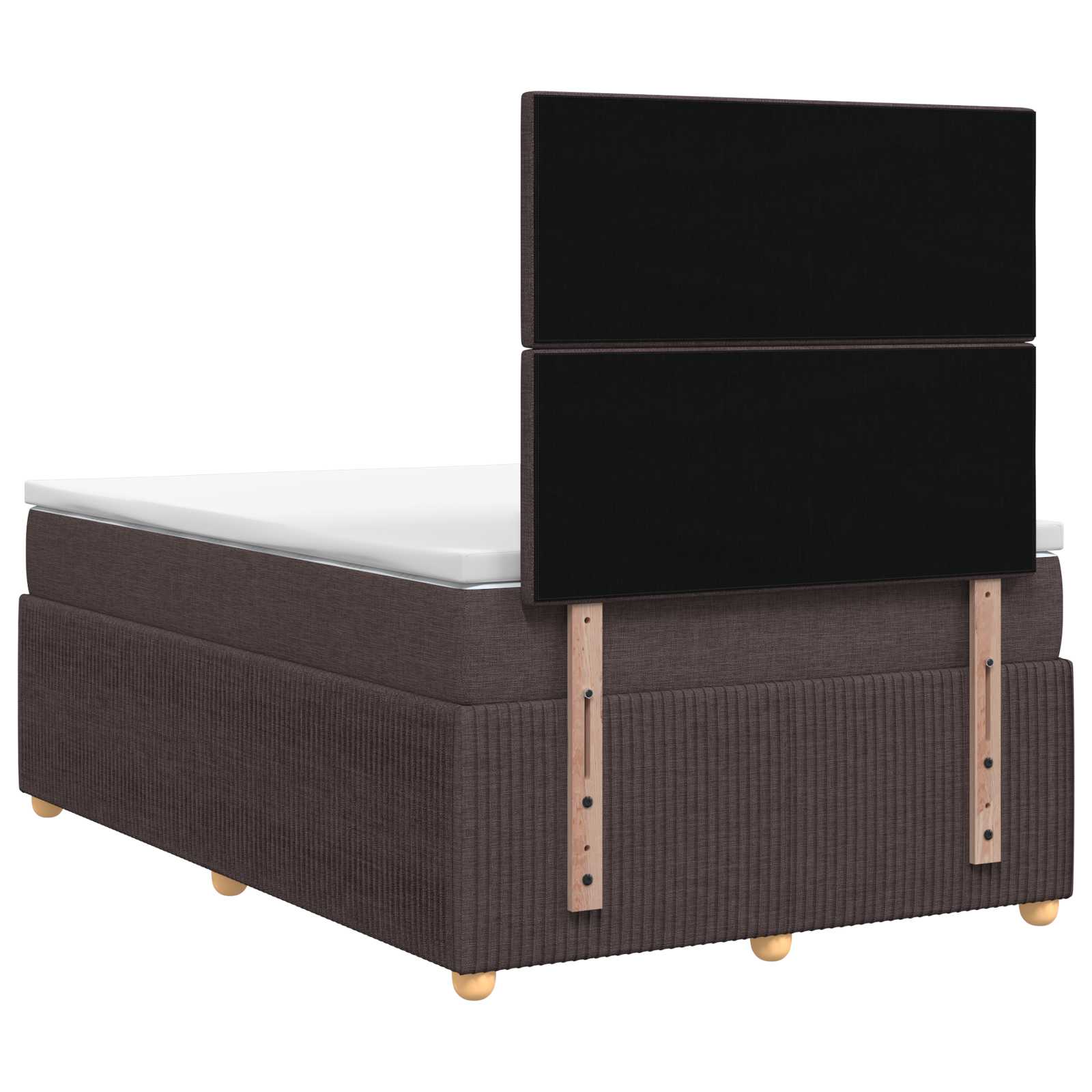Lit boxspring LED avec matelas Marron foncé 120 x 190 cm Tissu - XIOS