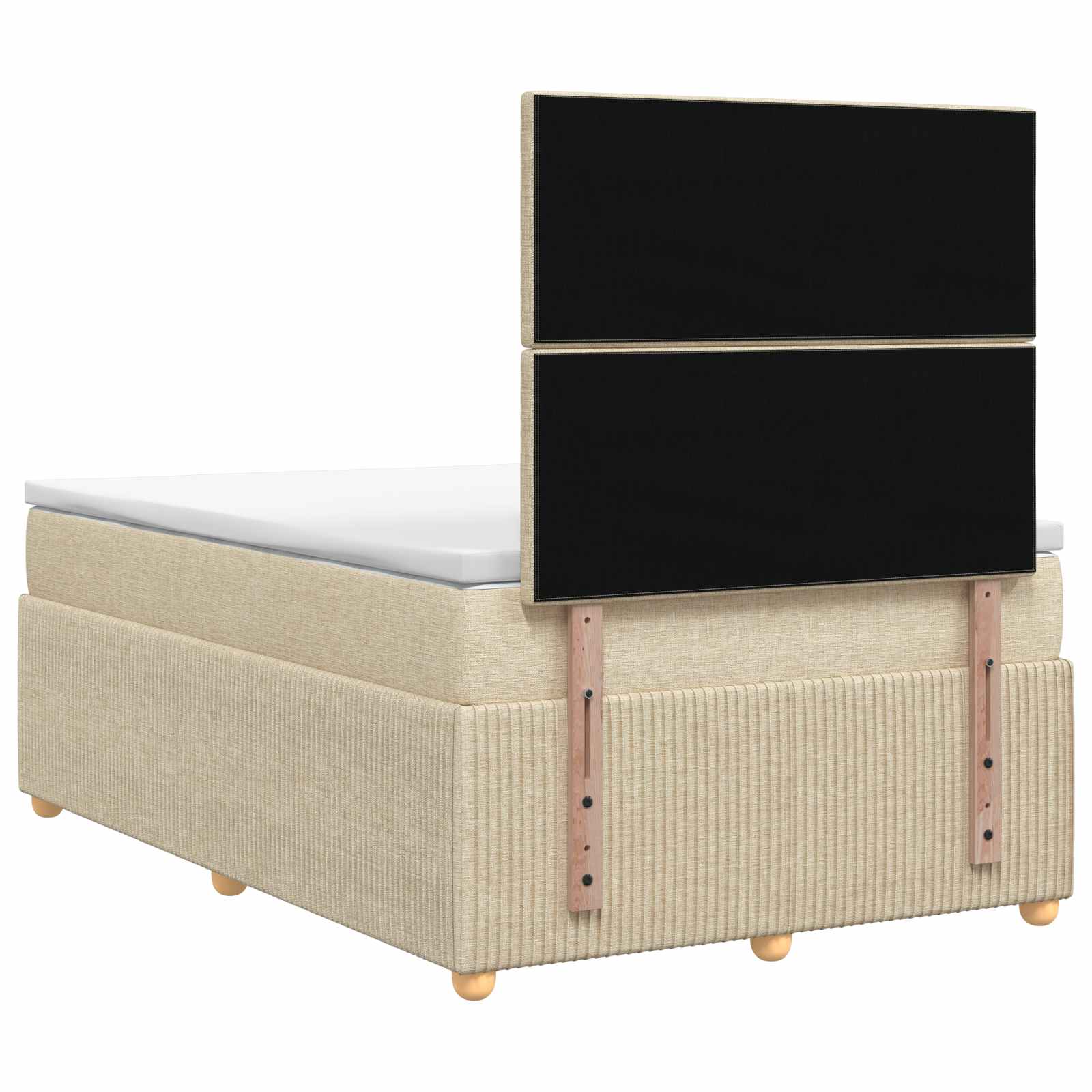 Lit boxspring LED avec matelas Crème 120 x 190 cm Tissu - XIOS