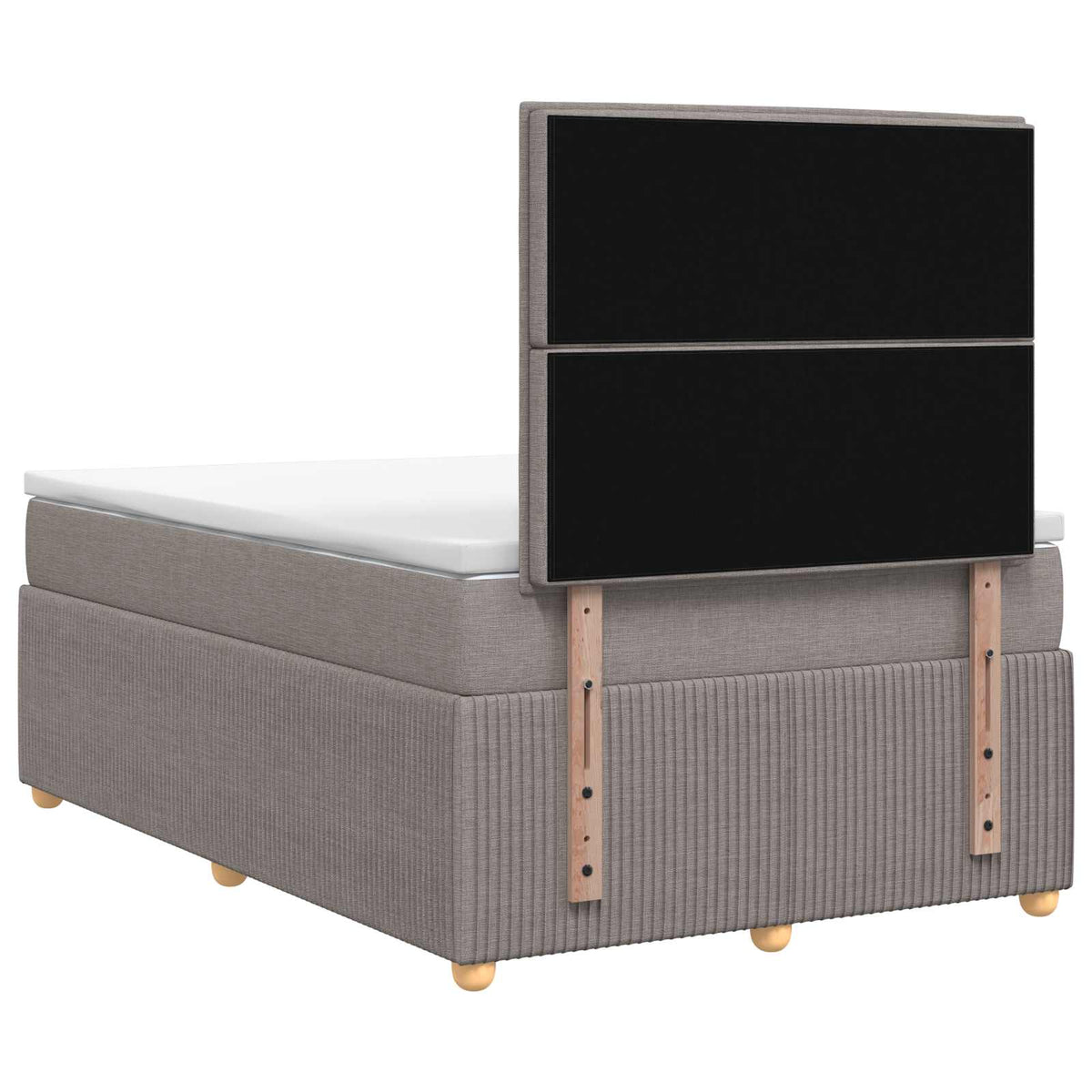 Lit boxspring LED avec matelas Taupe 120 x 200 cm Tissu