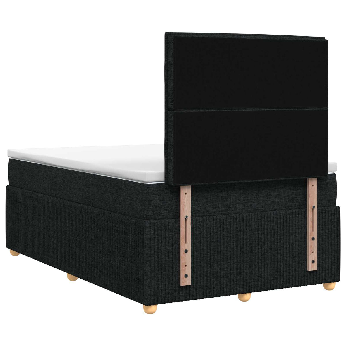 Lit boxspring LED avec matelas Noir 120 x 200 cm Tissu