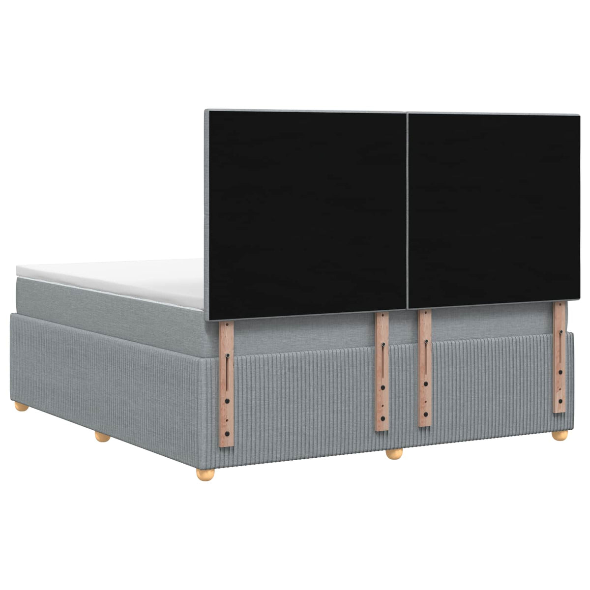 Lit boxspring LED avec matelas Gris clair 140 x 200 cm Tissu