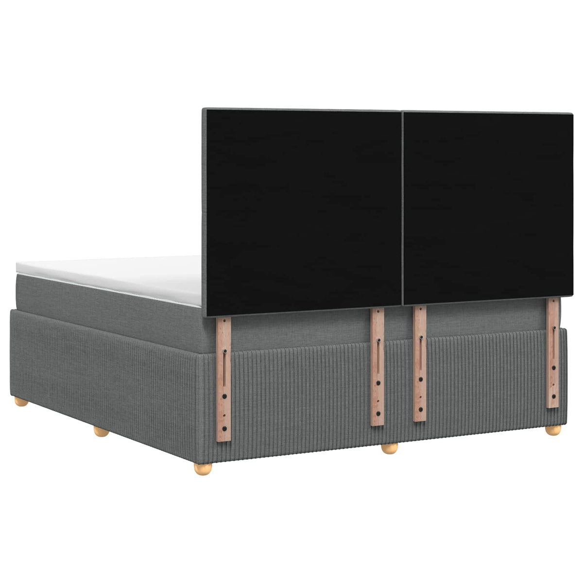 Lit boxspring LED avec matelas Gris foncé 140 x 200 cm Tissu