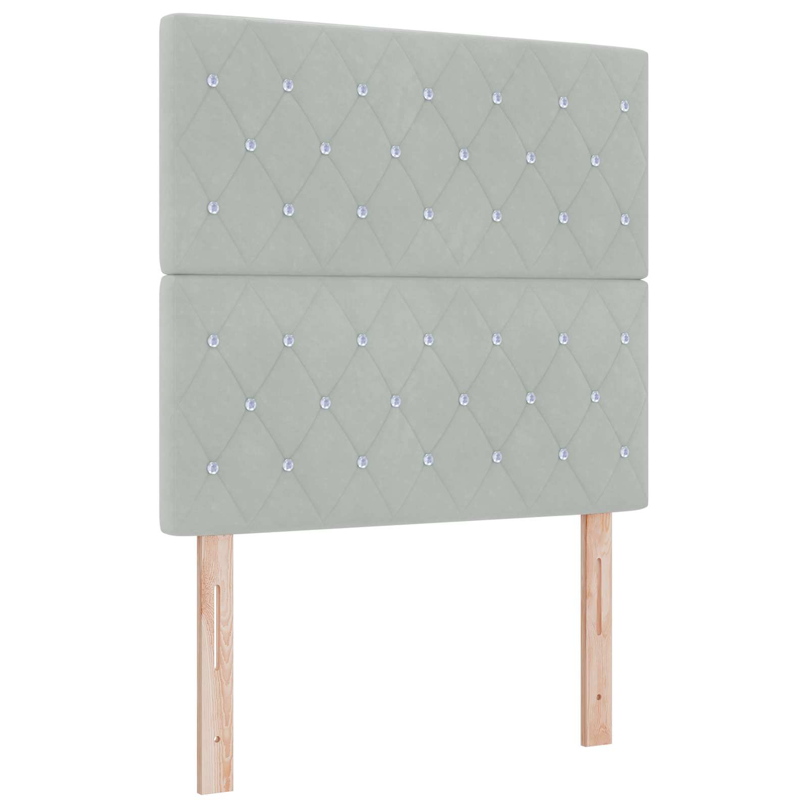 Lit boxspring LED avec matelas Gris clair 90 x 190 cm Velours