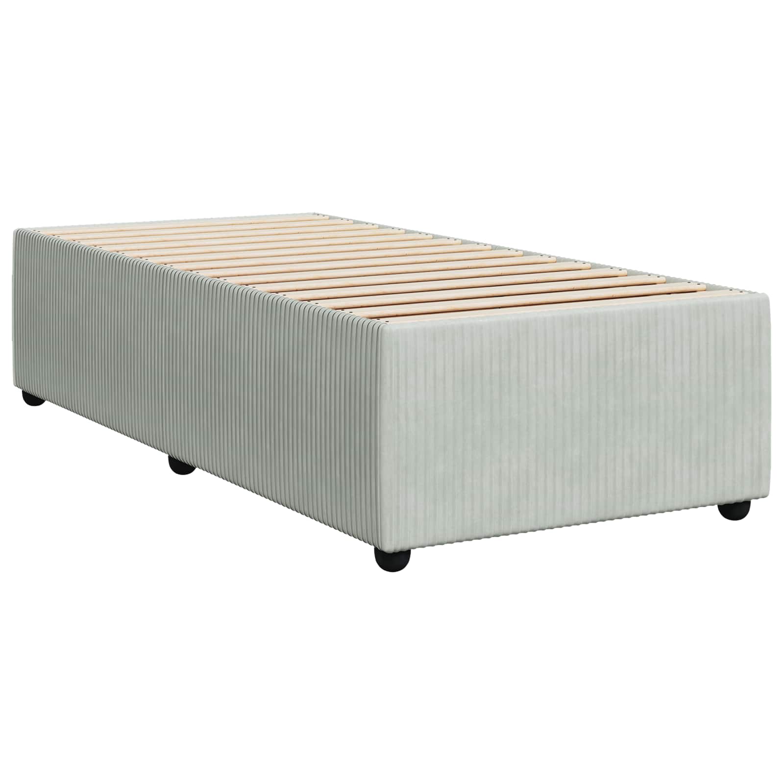 Lit boxspring LED avec matelas Gris clair 90 x 190 cm Velours