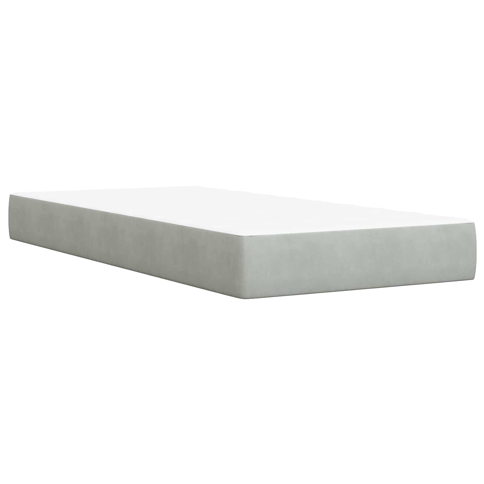 Lit boxspring LED avec matelas Gris clair 90 x 190 cm Velours