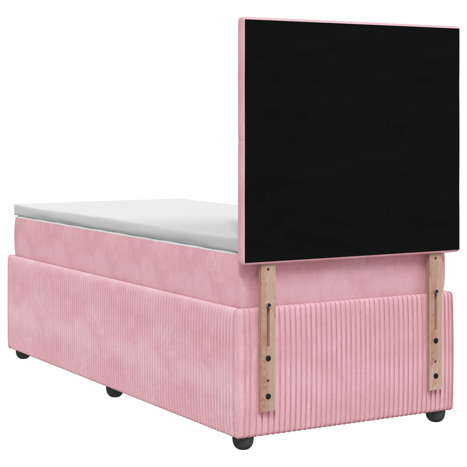Lit boxspring LED avec matelas Rose 90 x 190 cm Velours