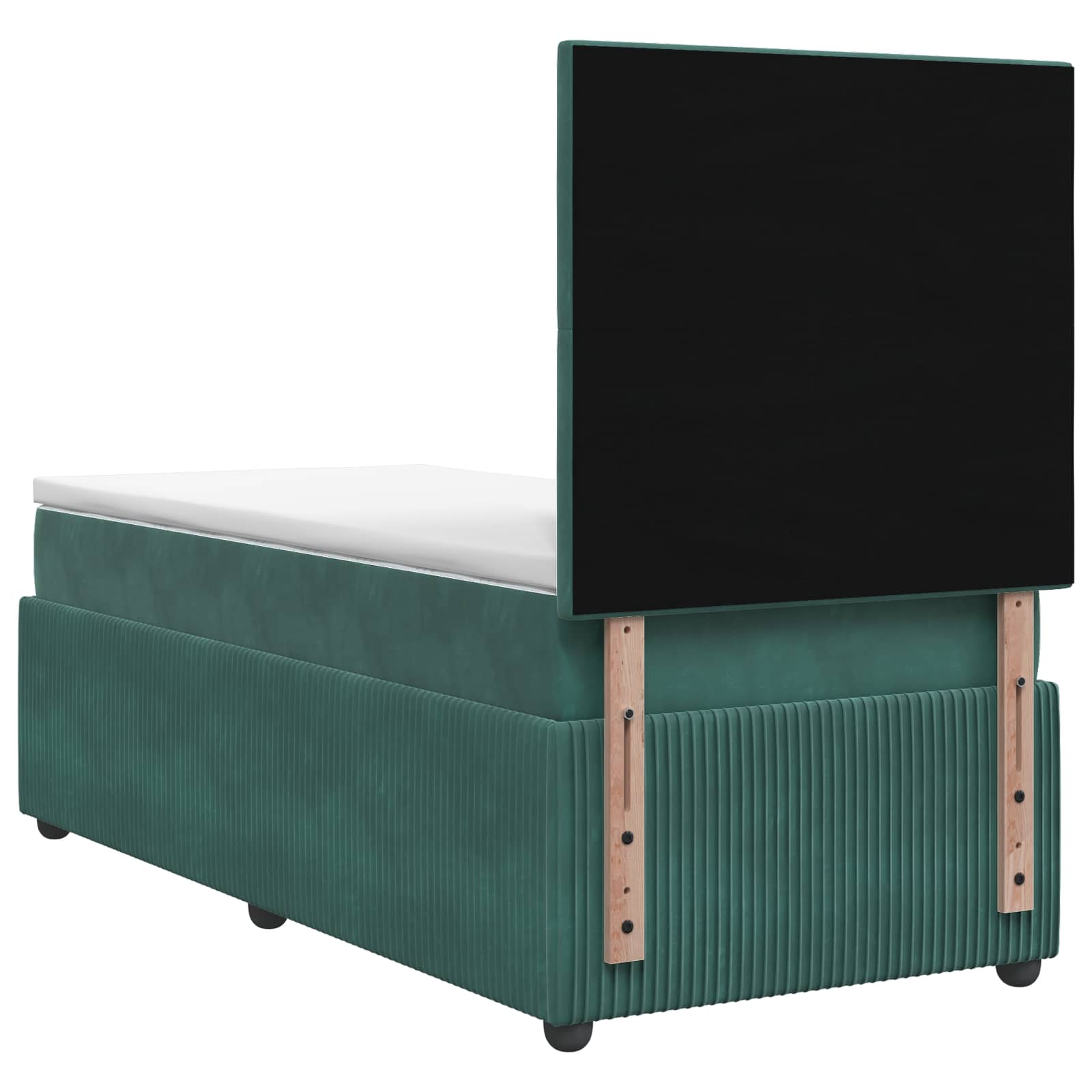 Lit boxspring LED avec matelas Vert foncé 90 x 190 cm Velours