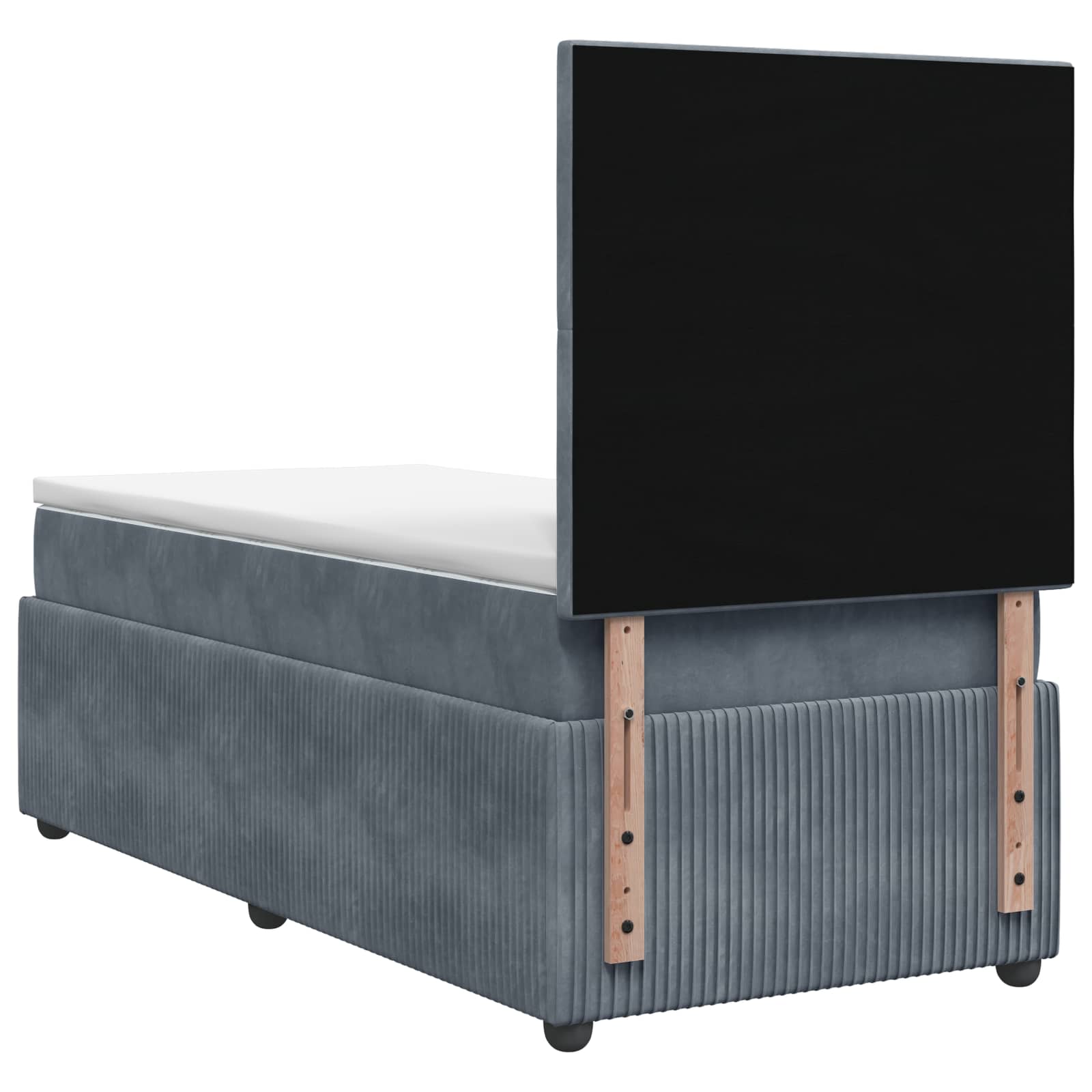 Lit boxspring LED avec matelas Gris foncé 90 x 200 cm Velours