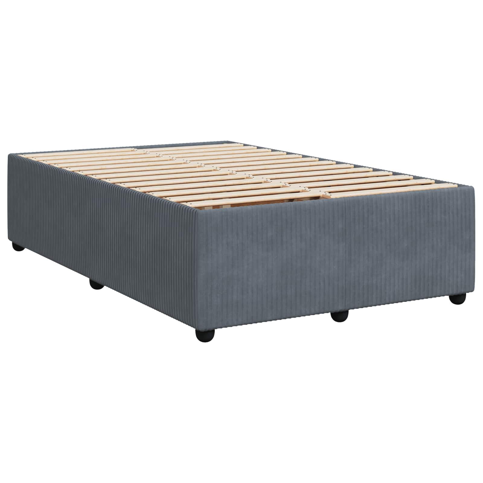 Lit boxspring LED avec matelas Gris foncé 120 x 190 cm Velours