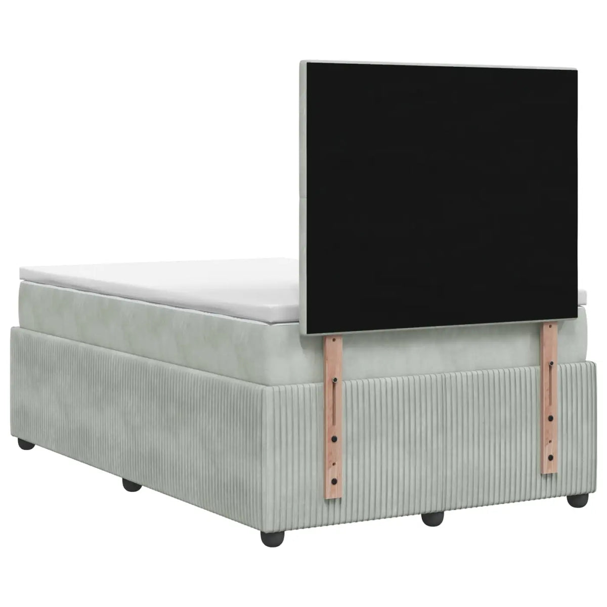 Lit boxspring LED avec matelas Gris clair 120 x 200 cm Velours - XIOS