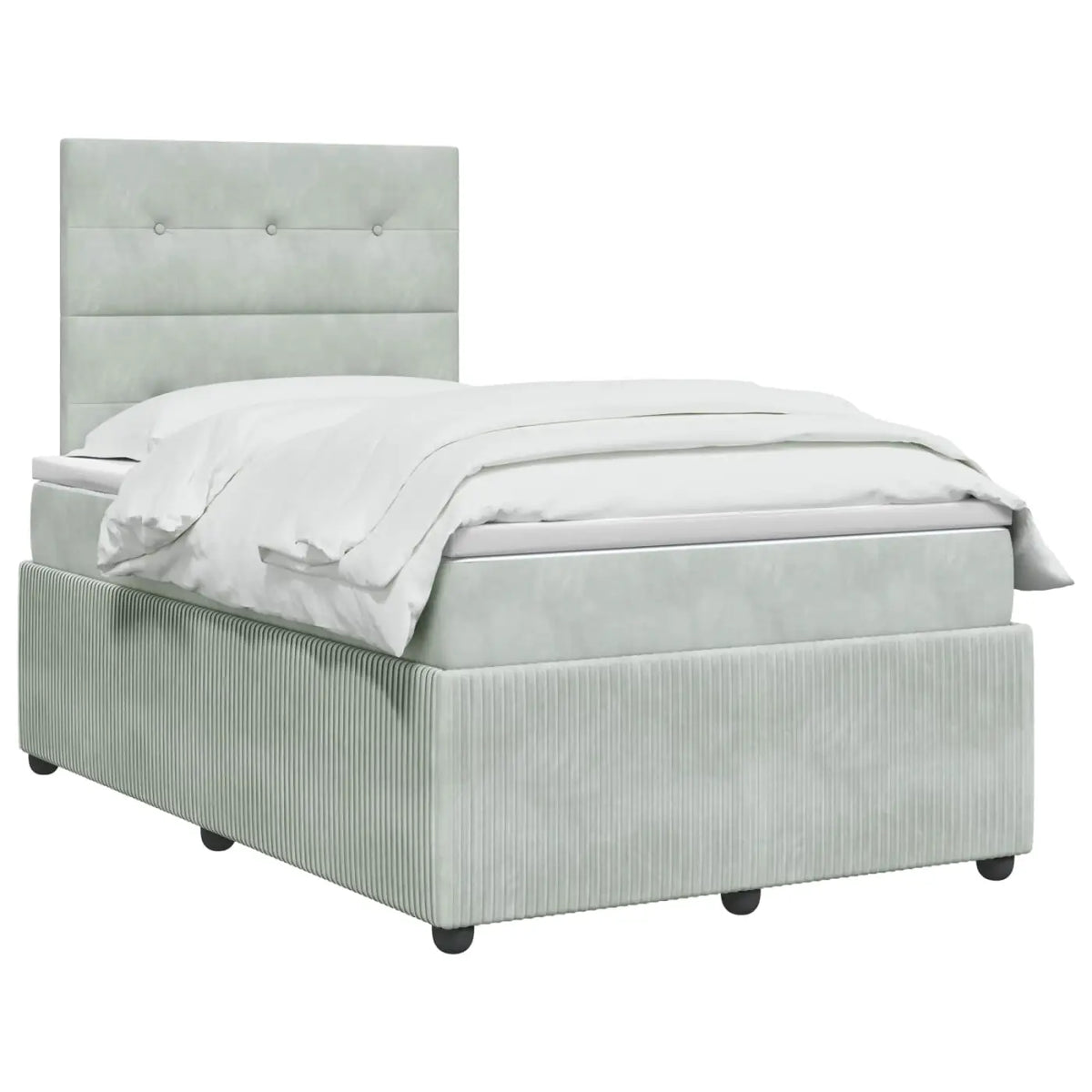 Lit boxspring LED avec matelas Gris clair 120 x 200 cm Velours - XIOS