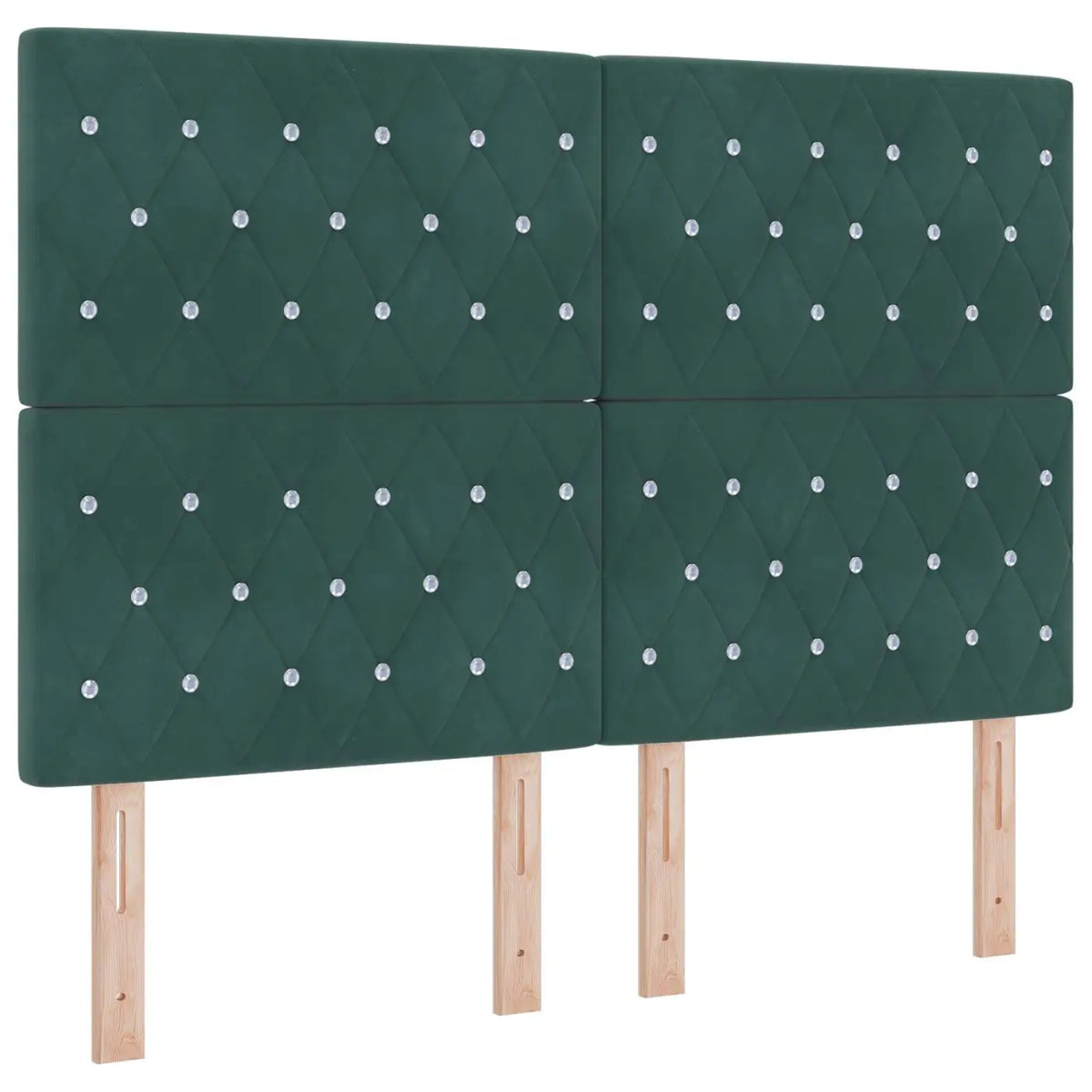 Lit boxspring LED avec matelas Vert foncé 140 x 190 cm Velours - XIOS