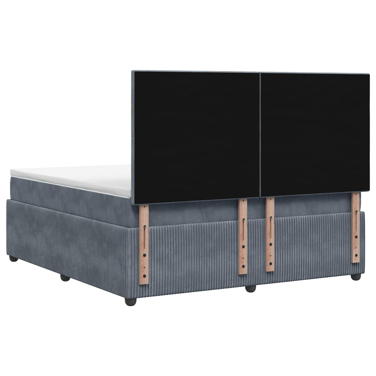 Lit boxspring LED avec matelas Gris foncé 140 x 190 cm Velours