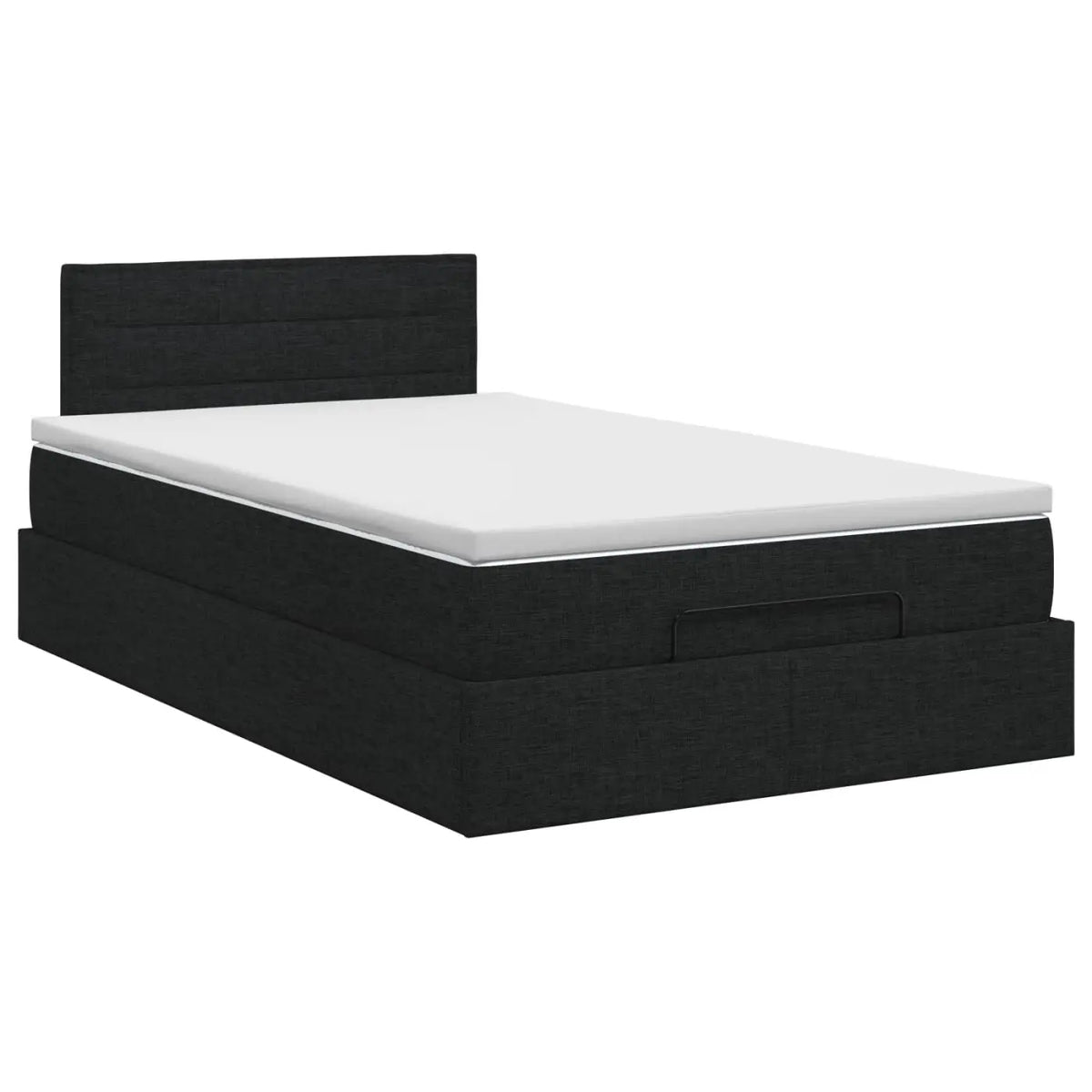 Lit ottoman avec matelas Noir 120 x 190 cm Tissu - XIOS