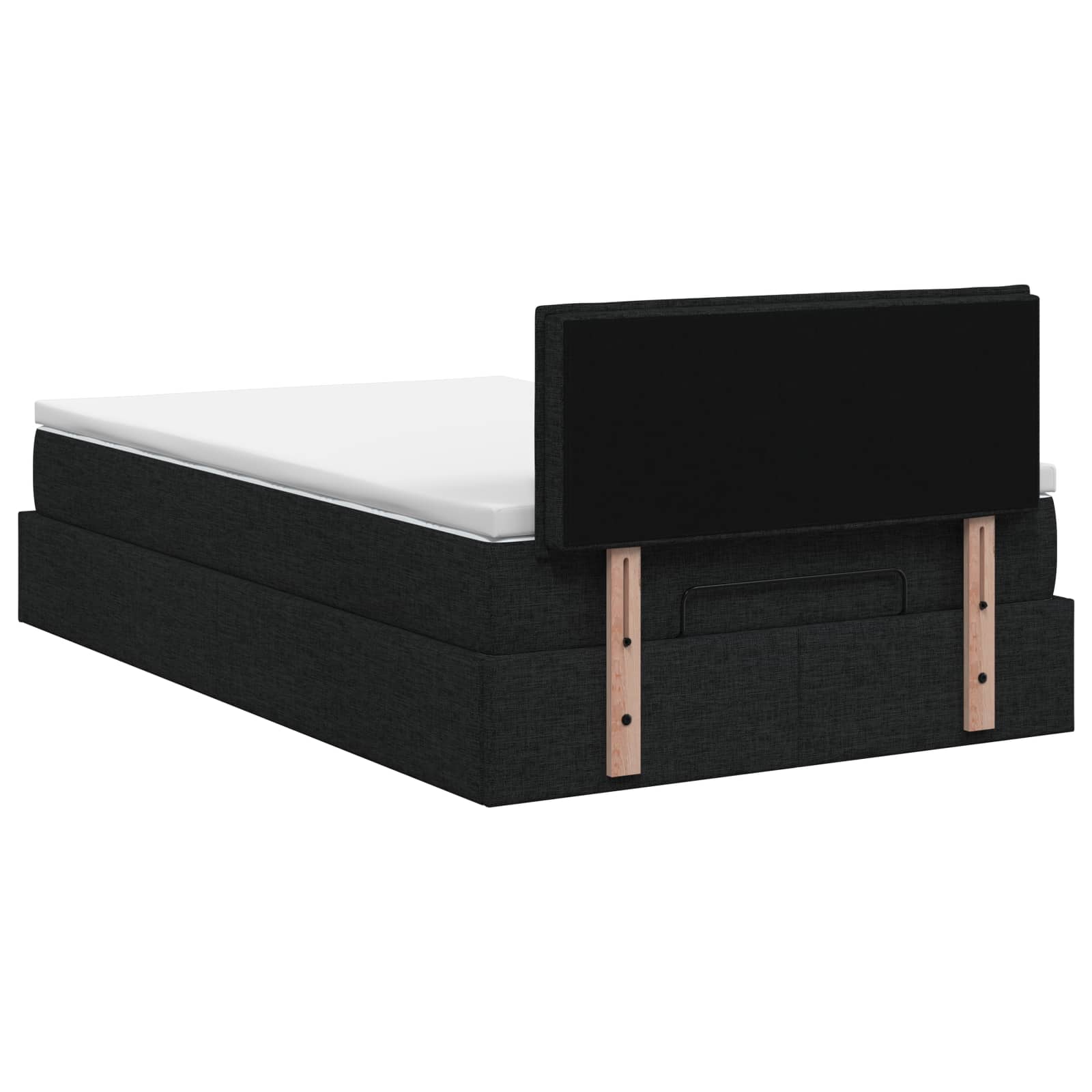 Lit ottoman avec matelas Noir 120 x 200 cm Tissu - XIOS