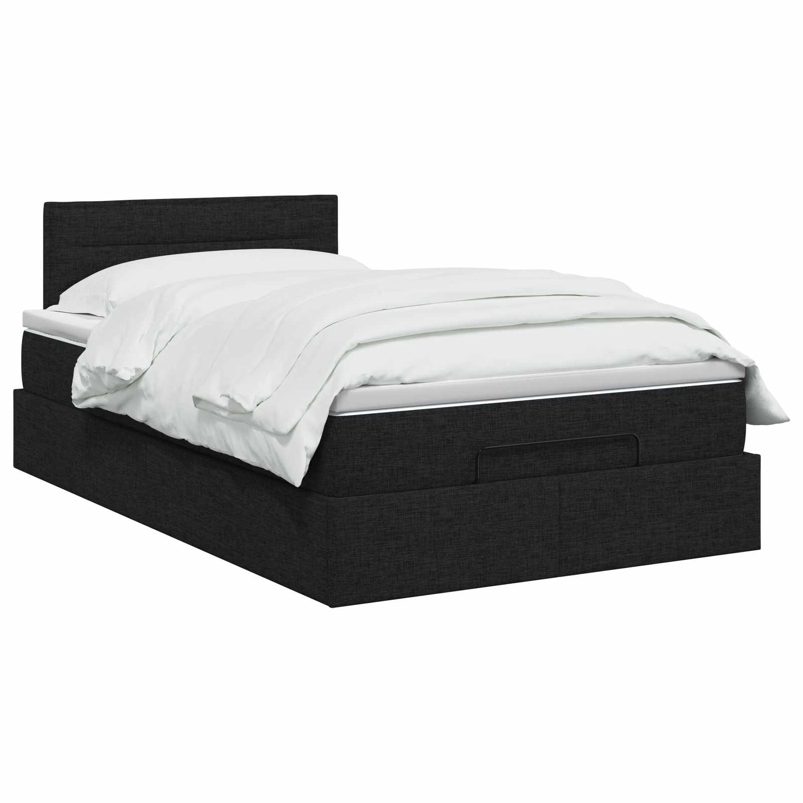 Lit ottoman avec matelas Noir 120 x 200 cm Tissu - XIOS
