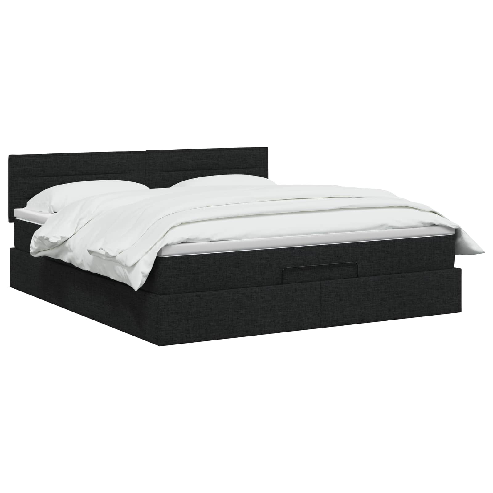 Lit ottoman avec matelas Noir 140 x 190 cm Tissu - XIOS