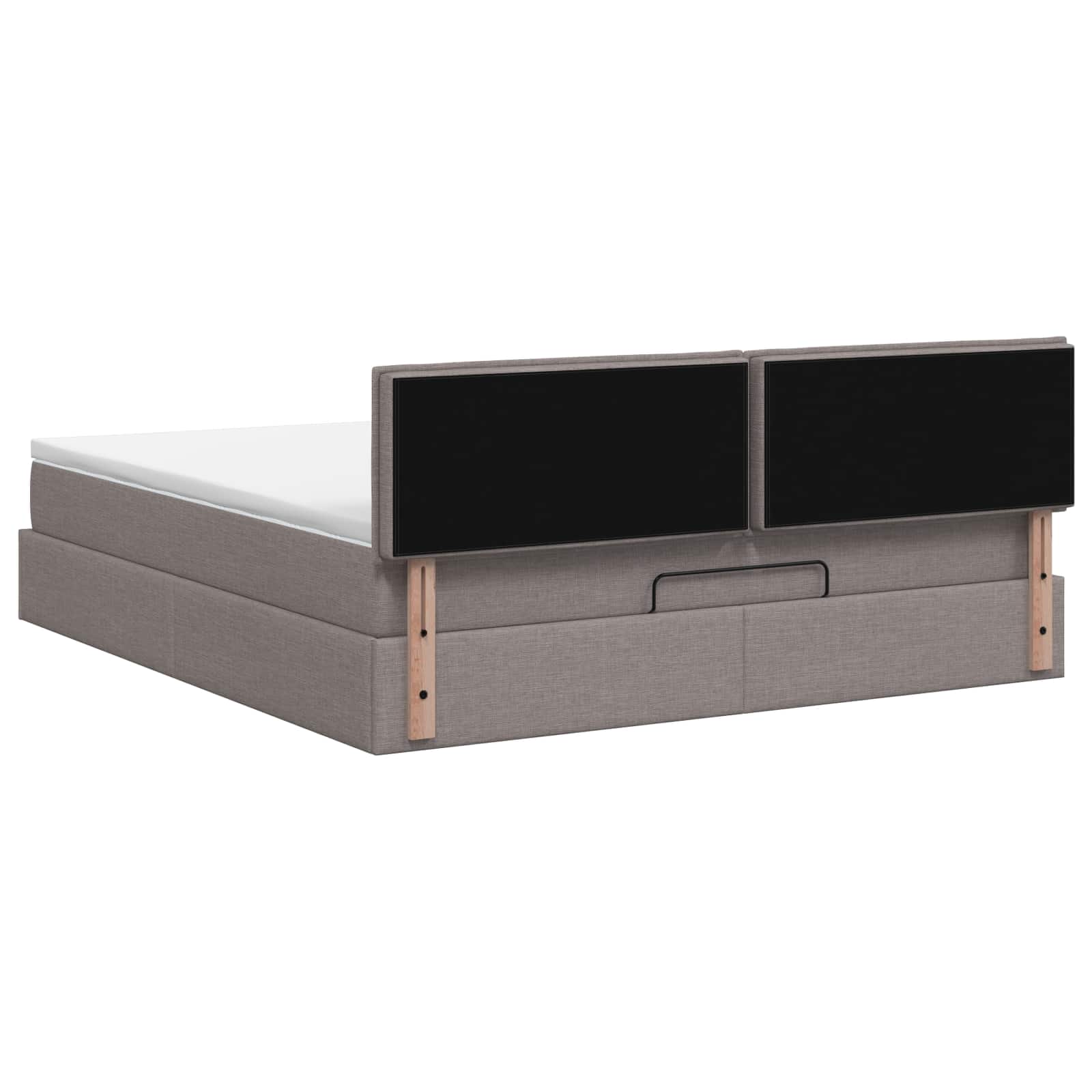 Lit ottoman avec matelas Taupe 140 x 190 cm Tissu - XIOS