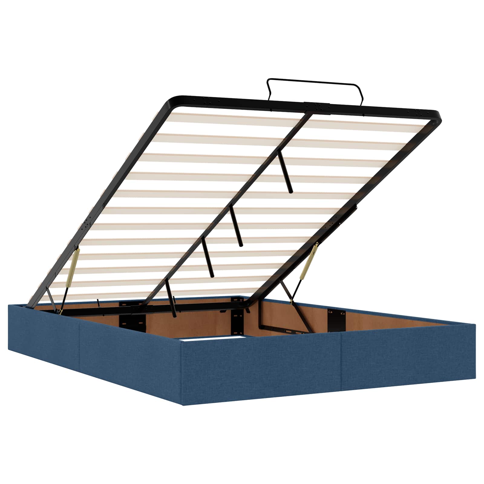 Lit ottoman avec matelas Bleu 140 x 190 cm Tissu - XIOS