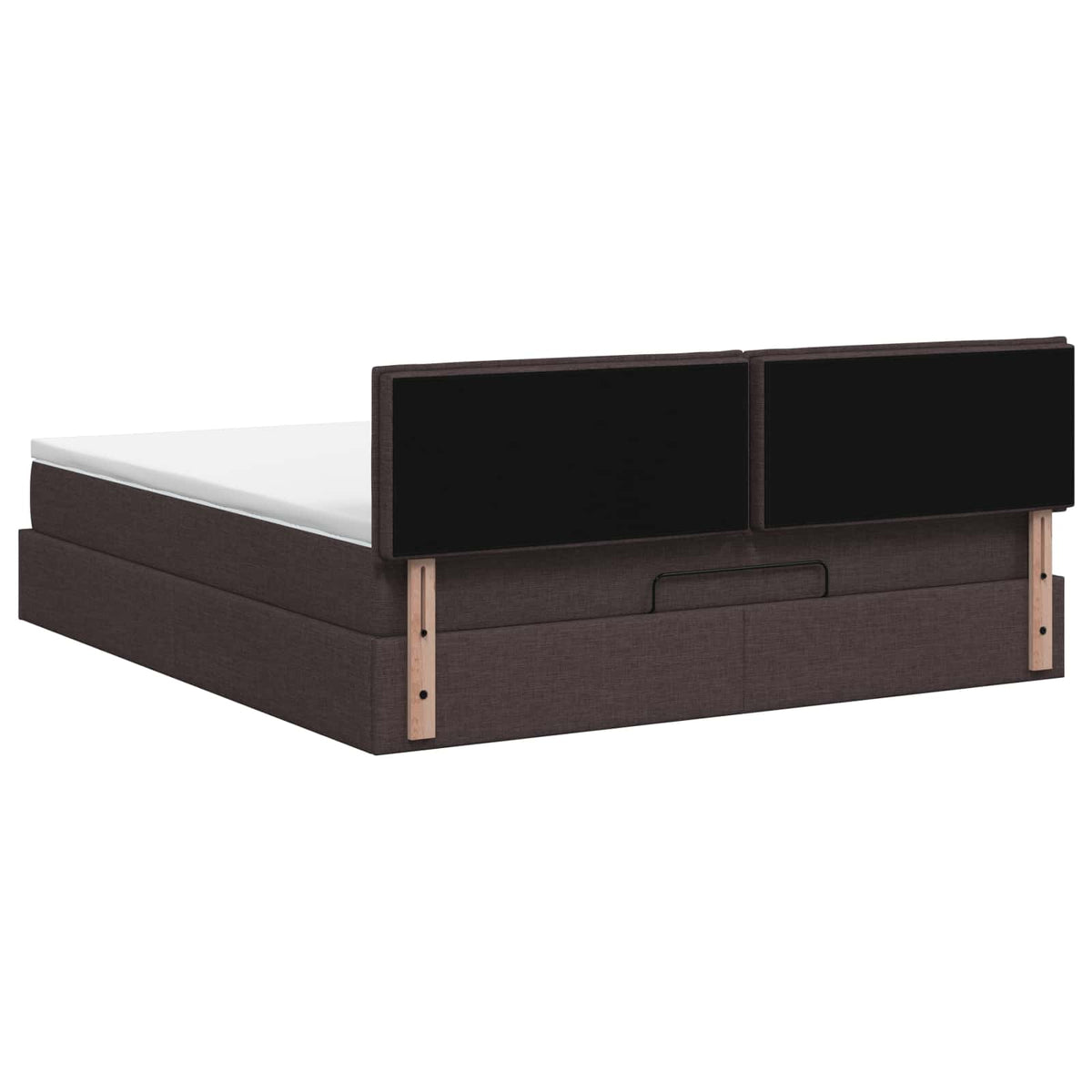 Lit ottoman avec matelas Marron foncé 160 x 200 cm Tissu