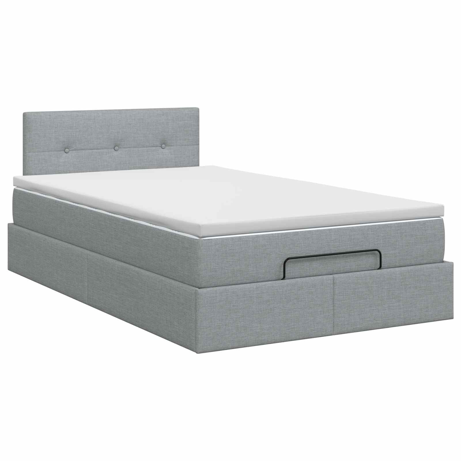 Lit ottoman avec matelas Gris clair 120 x 190 cm Tissu