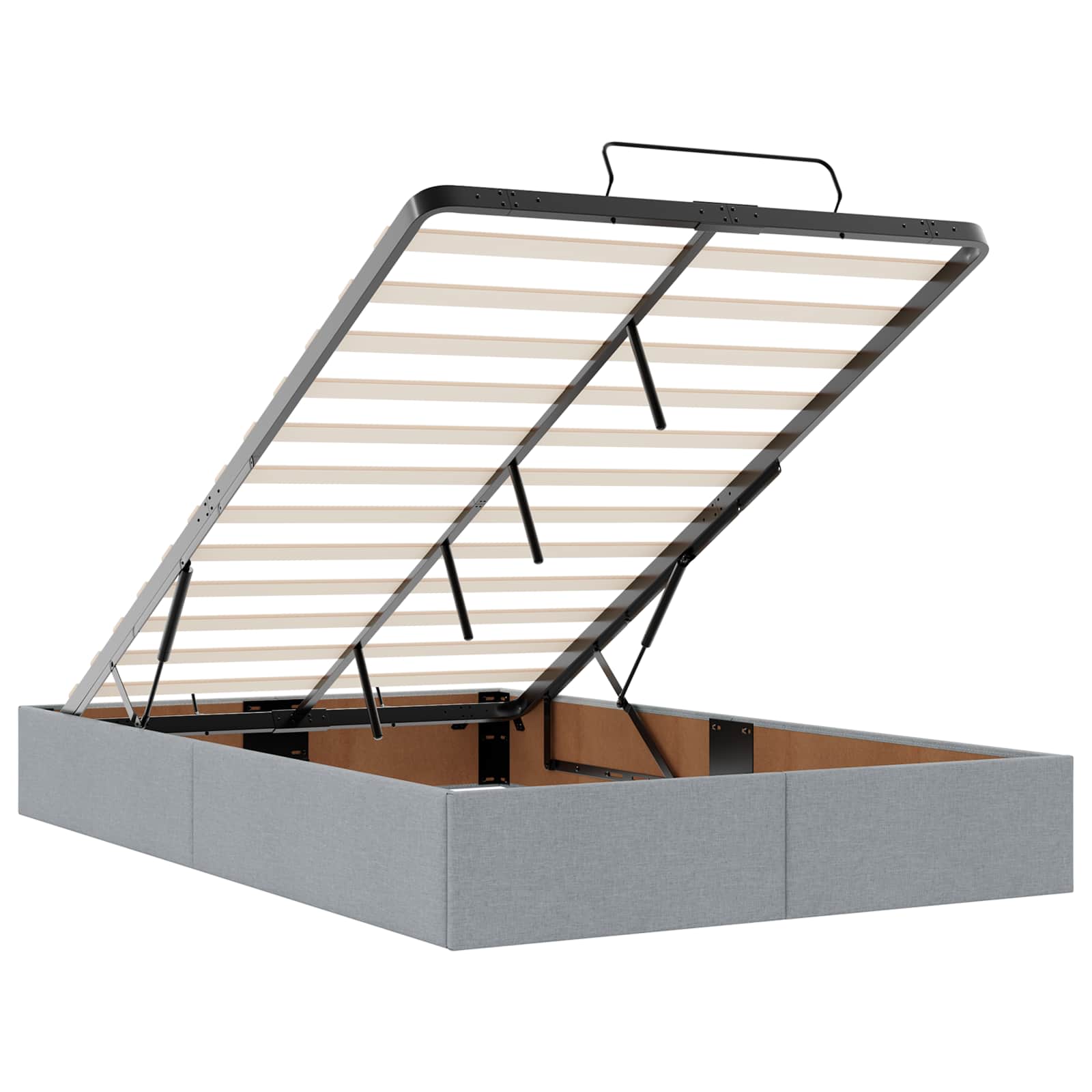 Lit ottoman avec matelas Gris clair 120 x 190 cm Tissu