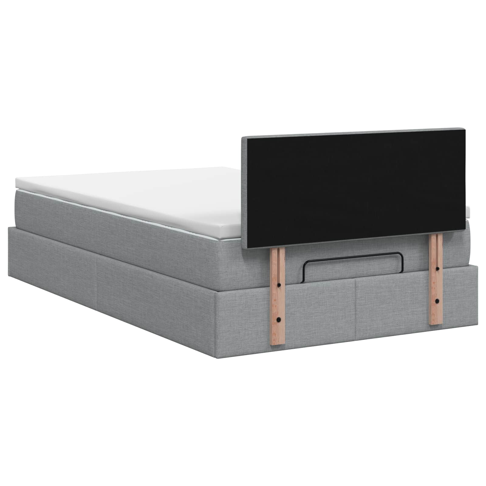 Lit ottoman avec matelas Gris clair 120 x 190 cm Tissu