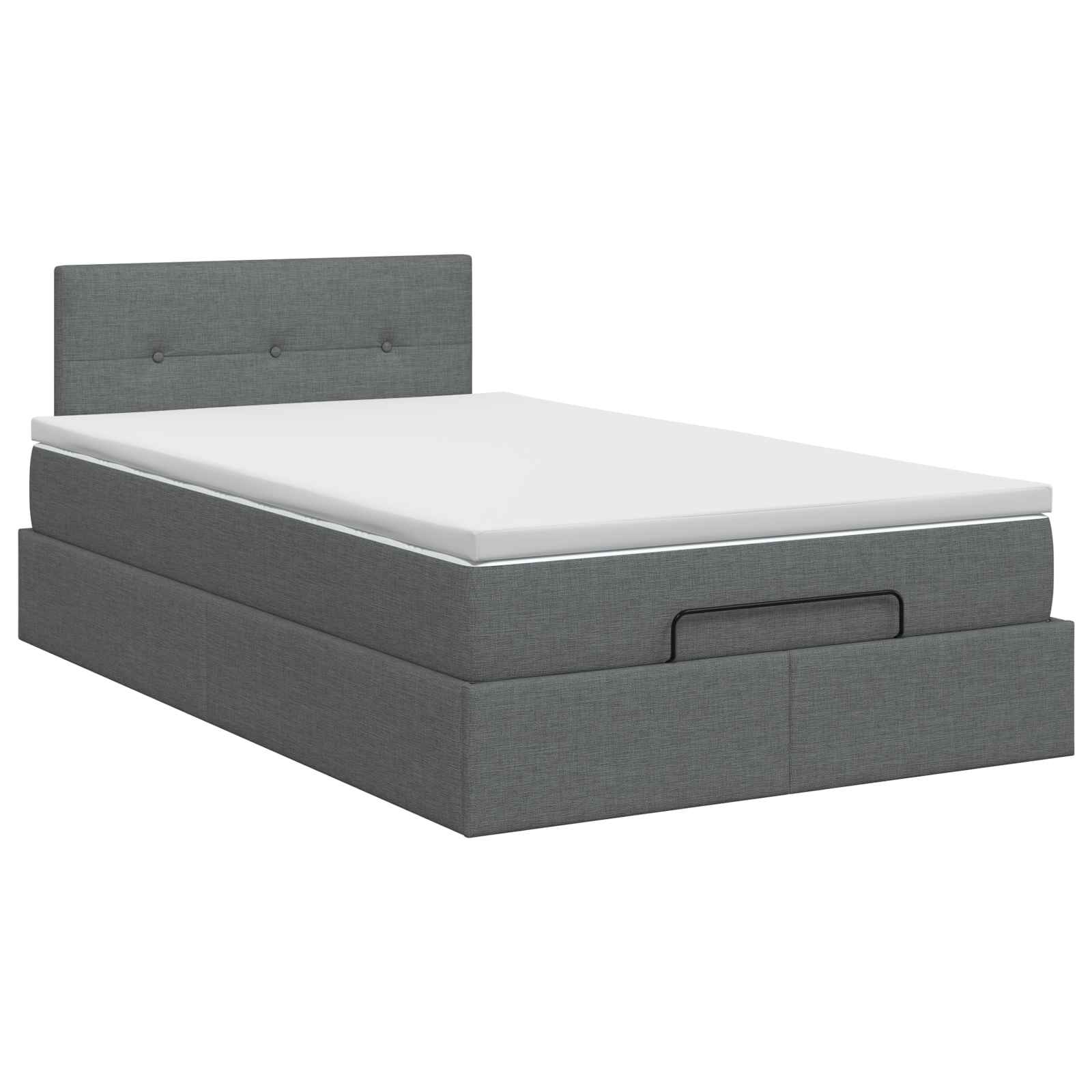 Lit ottoman avec matelas Gris foncé 120 x 190 cm Tissu