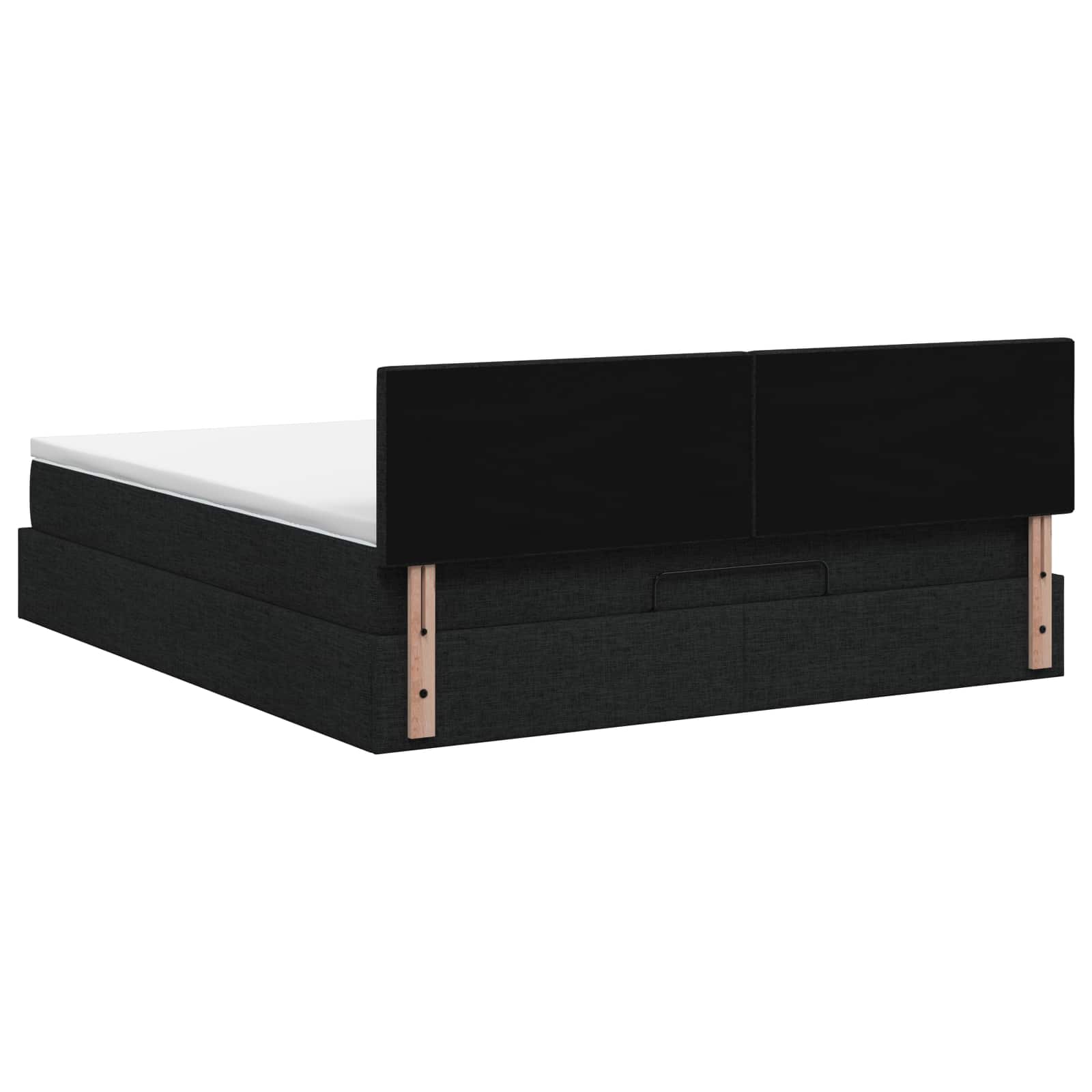 Lit ottoman avec matelas Noir 140 x 190 cm Tissu - XIOS
