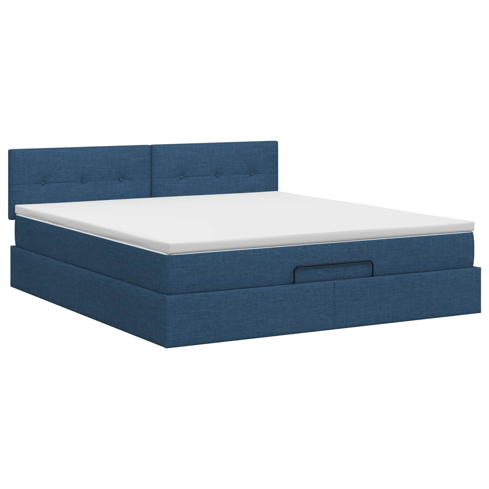Lit ottoman avec matelas Bleu 140 x 190 cm Tissu - XIOS
