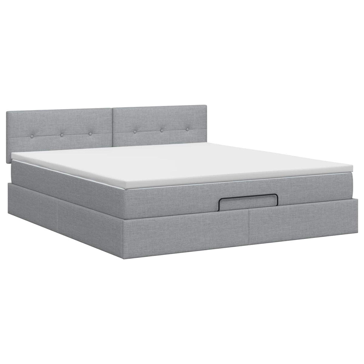 Lit ottoman avec matelas Gris clair 140 x 200 cm Tissu
