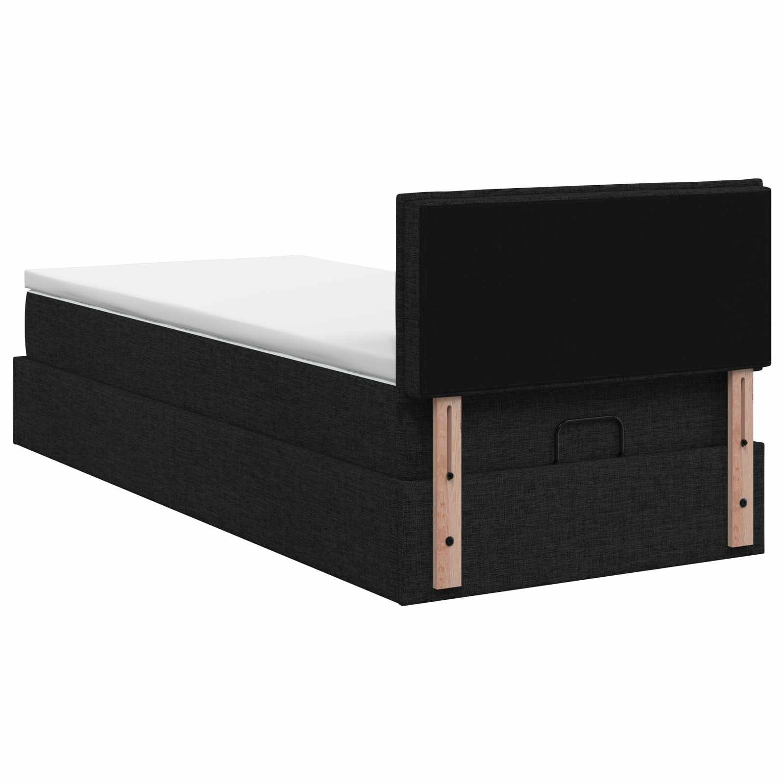 Lit ottoman avec matelas Noir 90 x 200 cm Tissu - XIOS