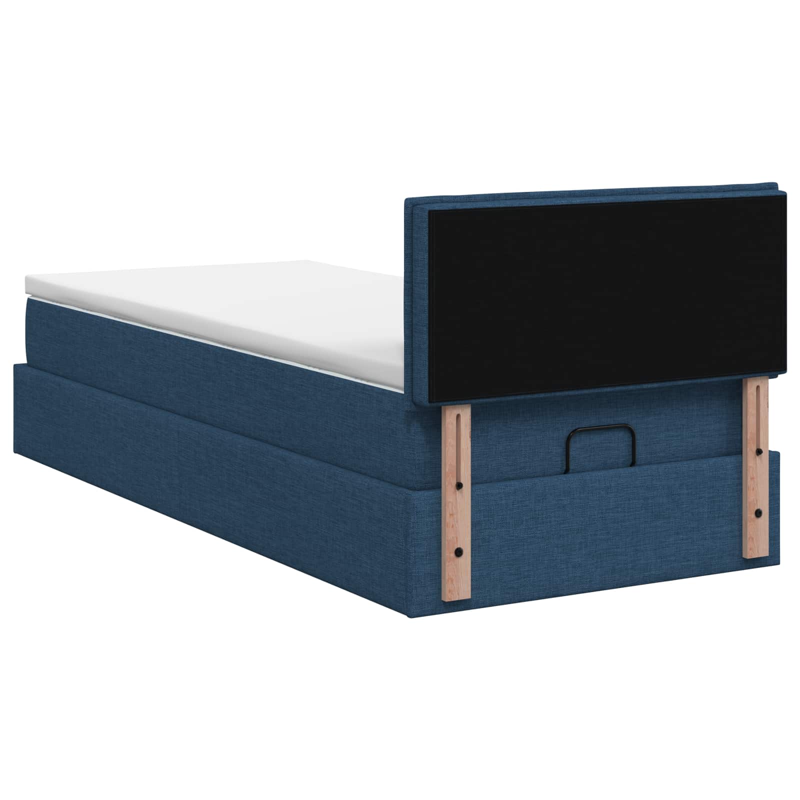 Lit ottoman avec matelas Bleu 100 x 200 cm Tissu - XIOS