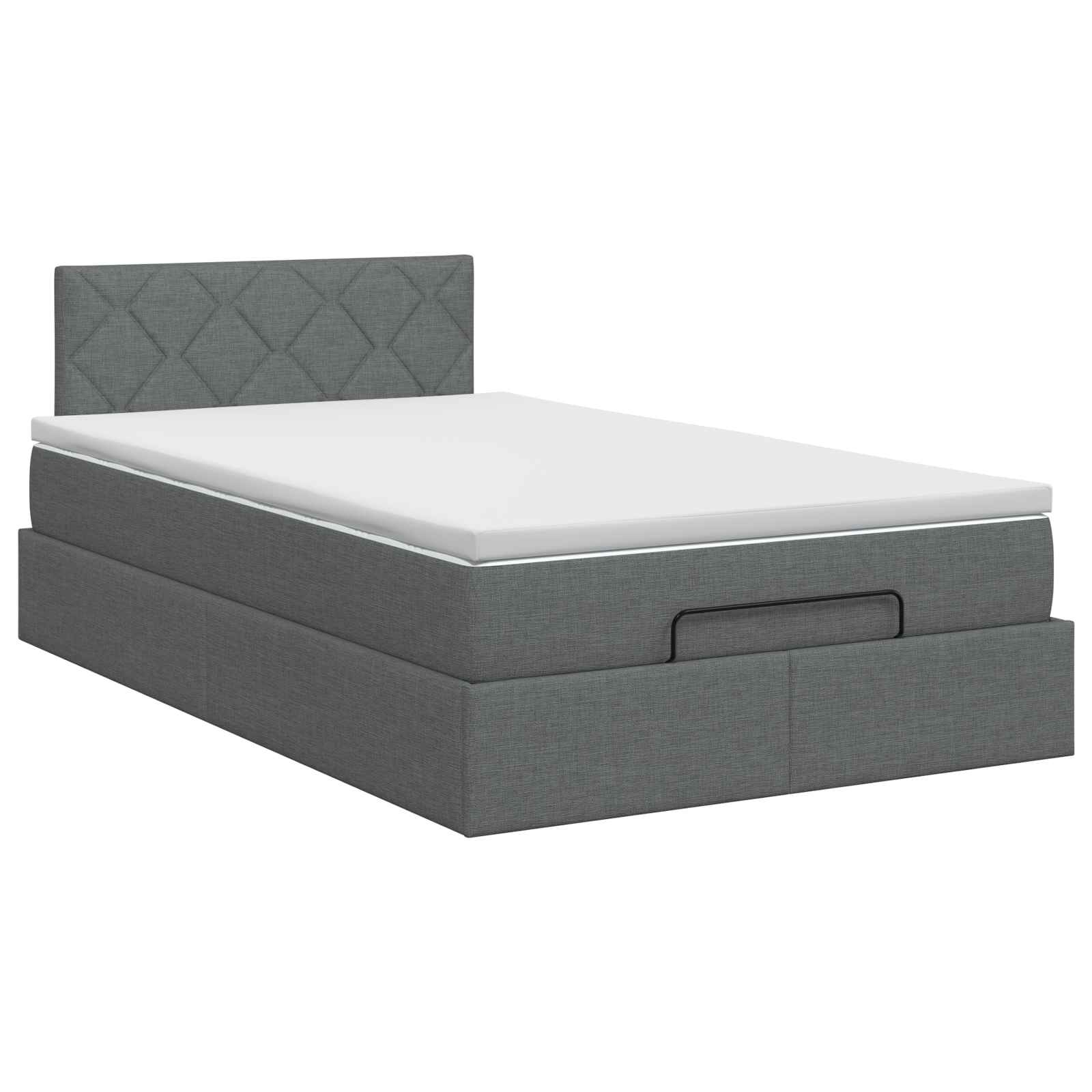 Lit ottoman avec matelas Gris foncé 120 x 190 cm Tissu