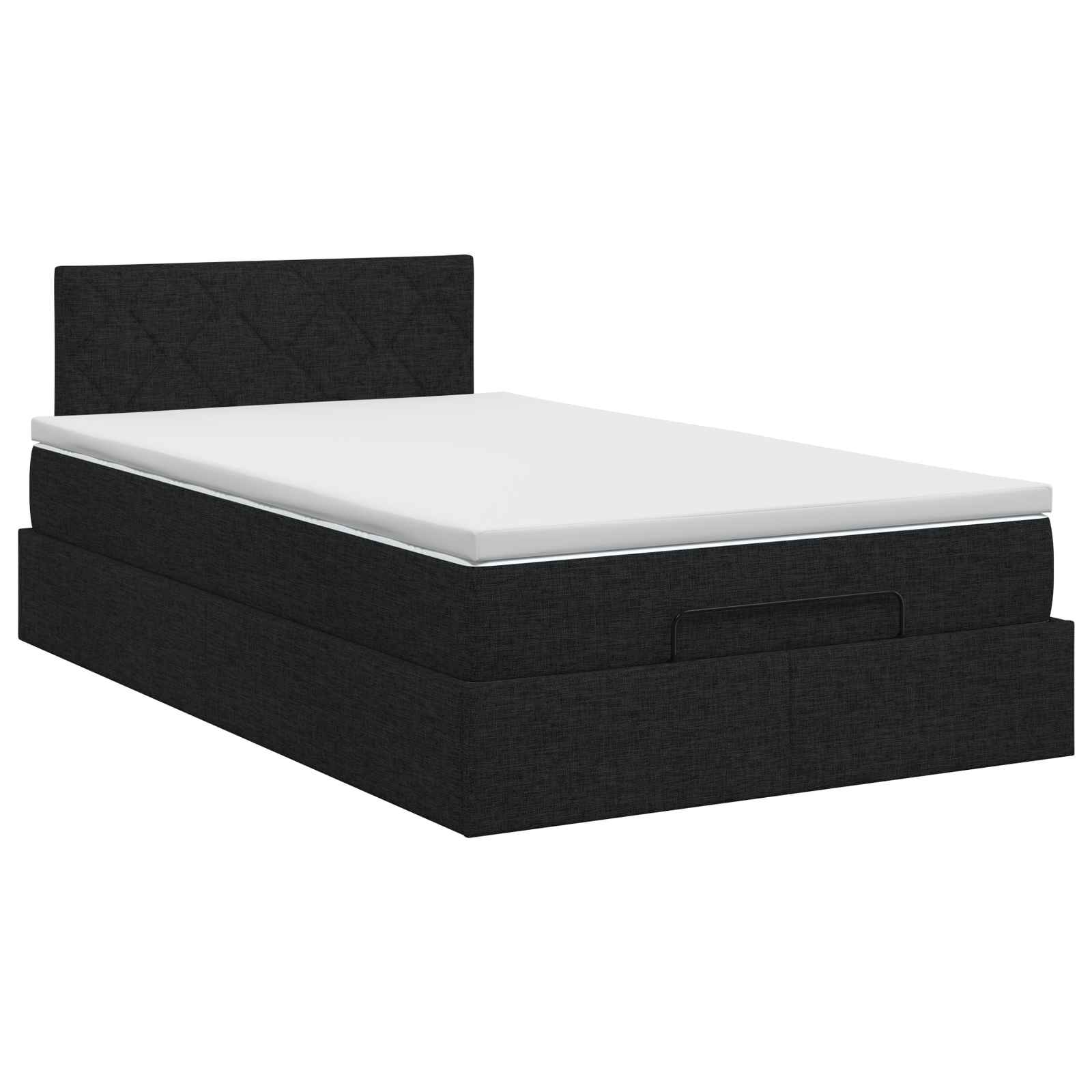 Lit ottoman avec matelas Noir 120 x 190 cm Tissu