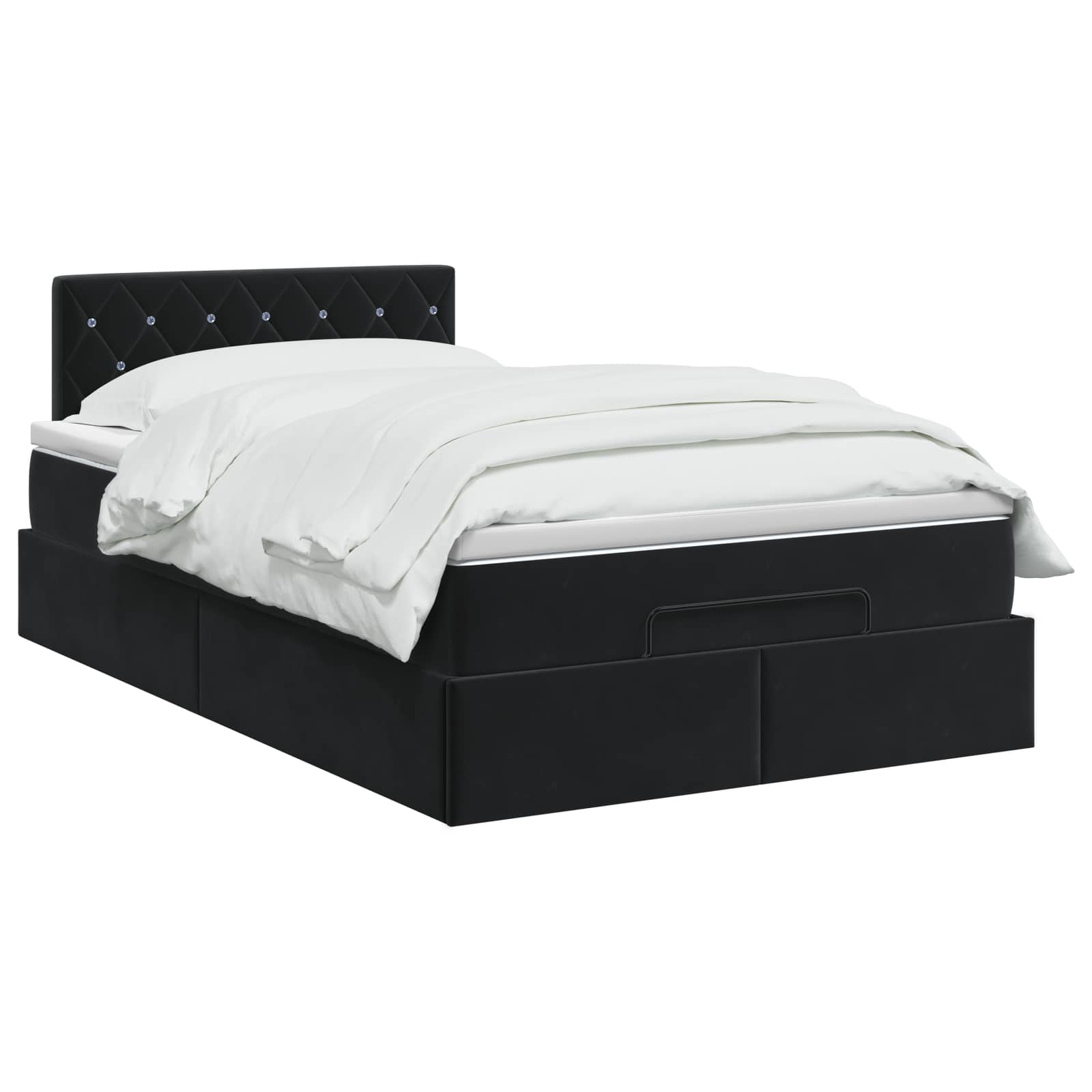 Lit ottoman avec matelas Noir 120 x 200 cm Velours - XIOS